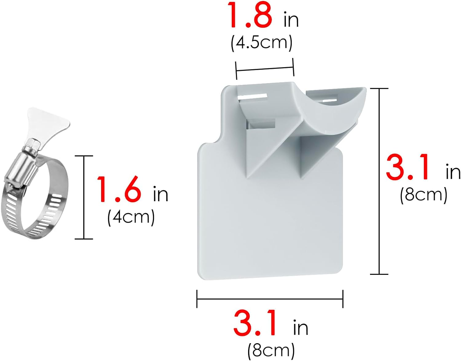 Adorila 3 Pack Swimming Pool Pipe Holders, Pool Hoses for above Ground Pools, Swimming Pool Hose Support with 3 Tapes, 6 Cable Ties & 3 Stainless Steel Hose Clamps (Grey) image number 6