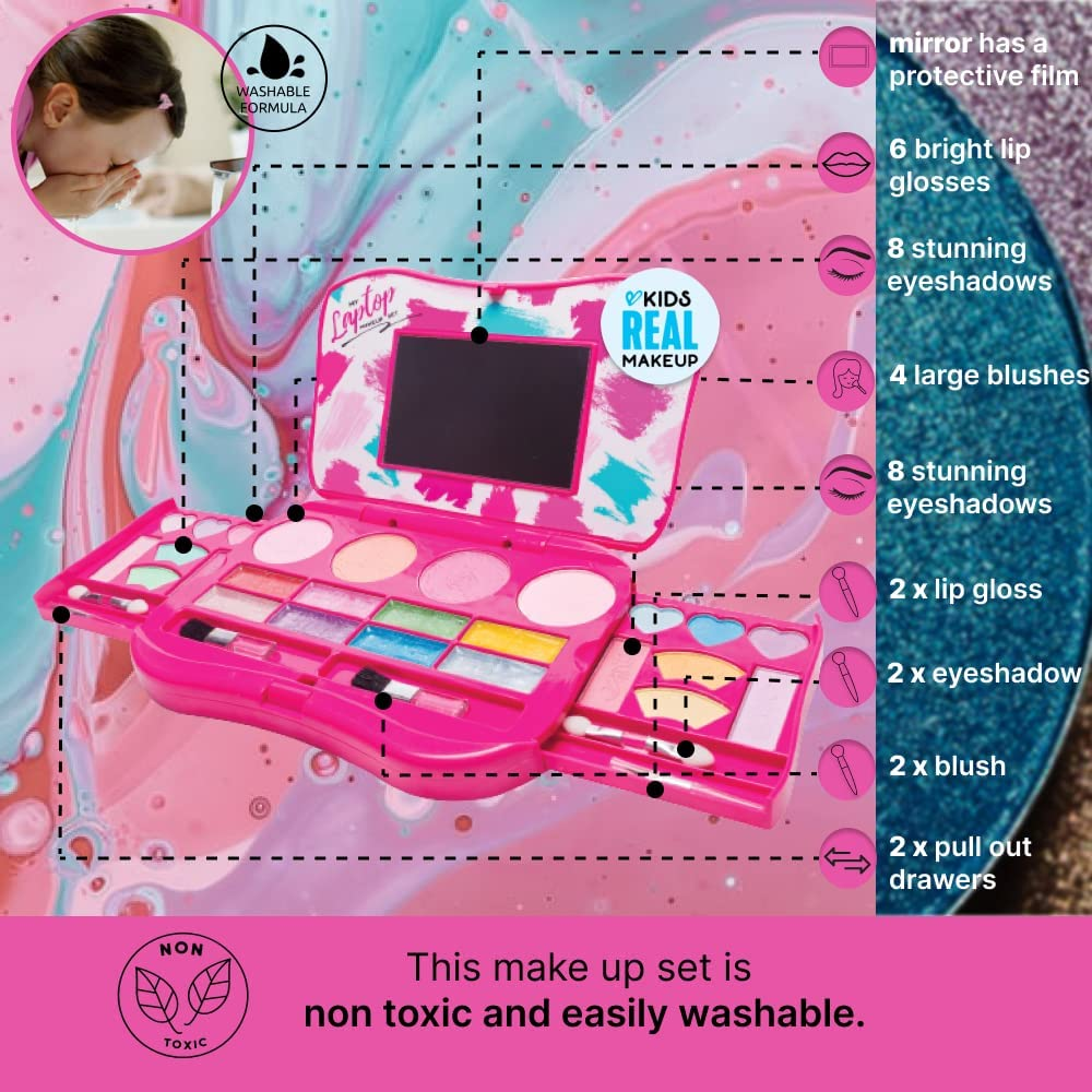 My Laptop Girls Makeup Set by Make It up Fold Out Makeup Palette with Mirror and Secure Close - SAFETY TESTED- NON TOXIC image number 5
