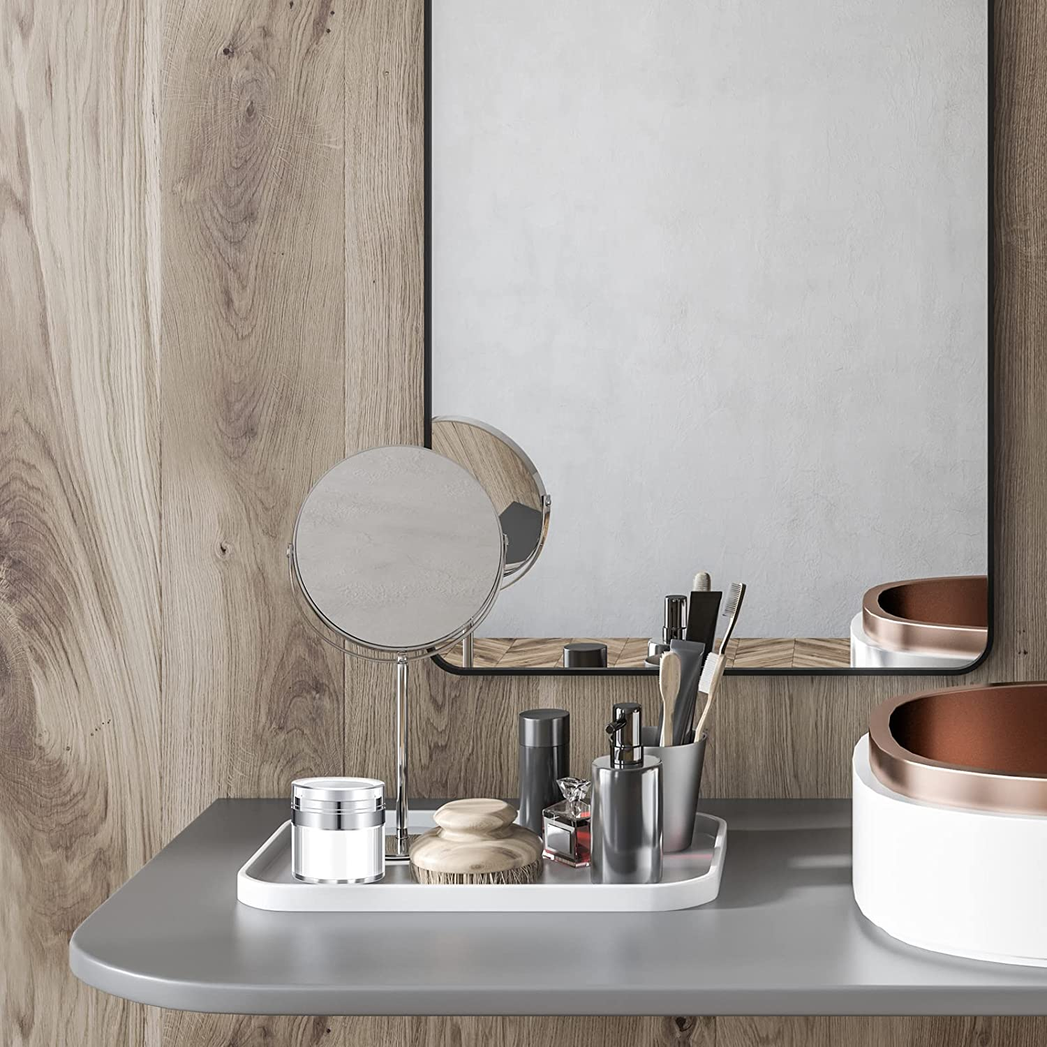 4 Pack Empty Airless Pump Jar Acrylic Airless Cosmetic Container Portable Refillable Travel Size Cream Vacuum Bottle Lotion Jar with Pump Lid for Skincare Cream, White(1 Oz) image number 4