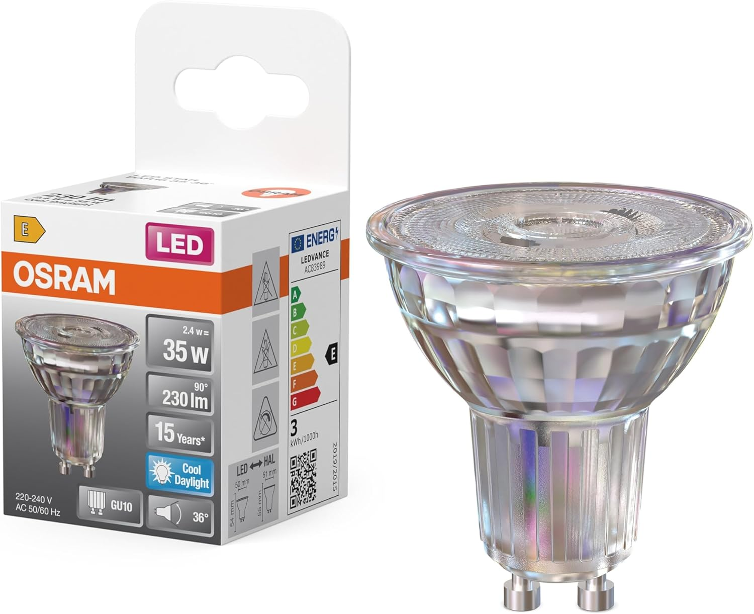 OSRAM LED Star PAR16 2.4 W 865 GU10