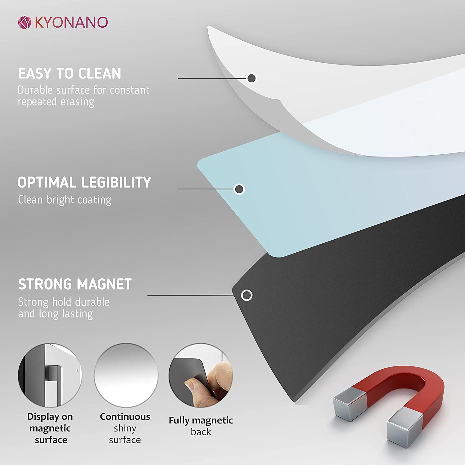 BIROYAL Dry Erase Magnets 50Pcs with Marker - Reusable Whiteboard Accessories Magnetic Strips for Whiteboard Magnet Labels Magnetic Name Tags for Classroom Home Office in 5 Gradient Colors - 5 Colors image number 6