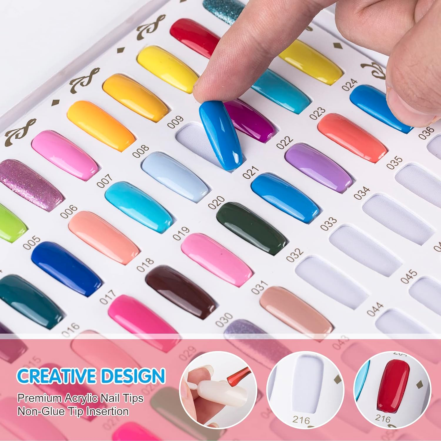 Acycoin2A Professional 216 Nail Colors Chart (Gold) image number 4