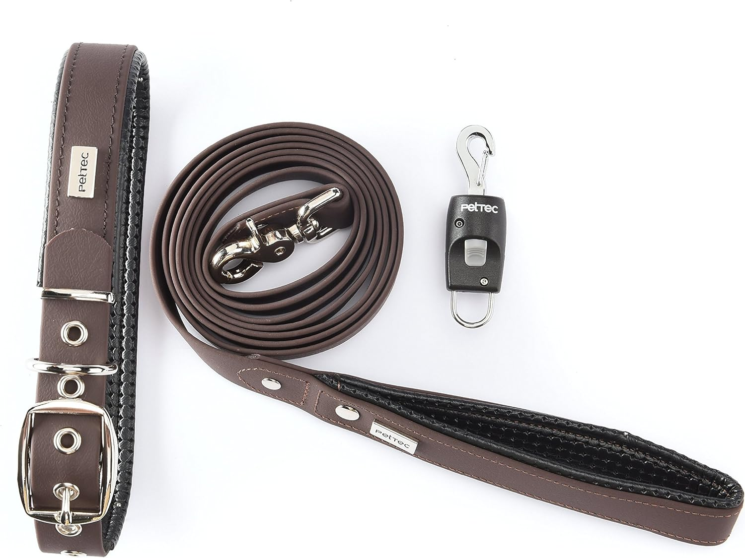 Pettec Dog&rsquo;S Leash & Collar Set in Trioflex, 2M Leash + Quick Connector, Magnetic Link for Quickly Opening and Closing the Hook on Pet&rsquo;S Lead in 1 Second, Stainless, for Dogs up to 40Kg image number 1