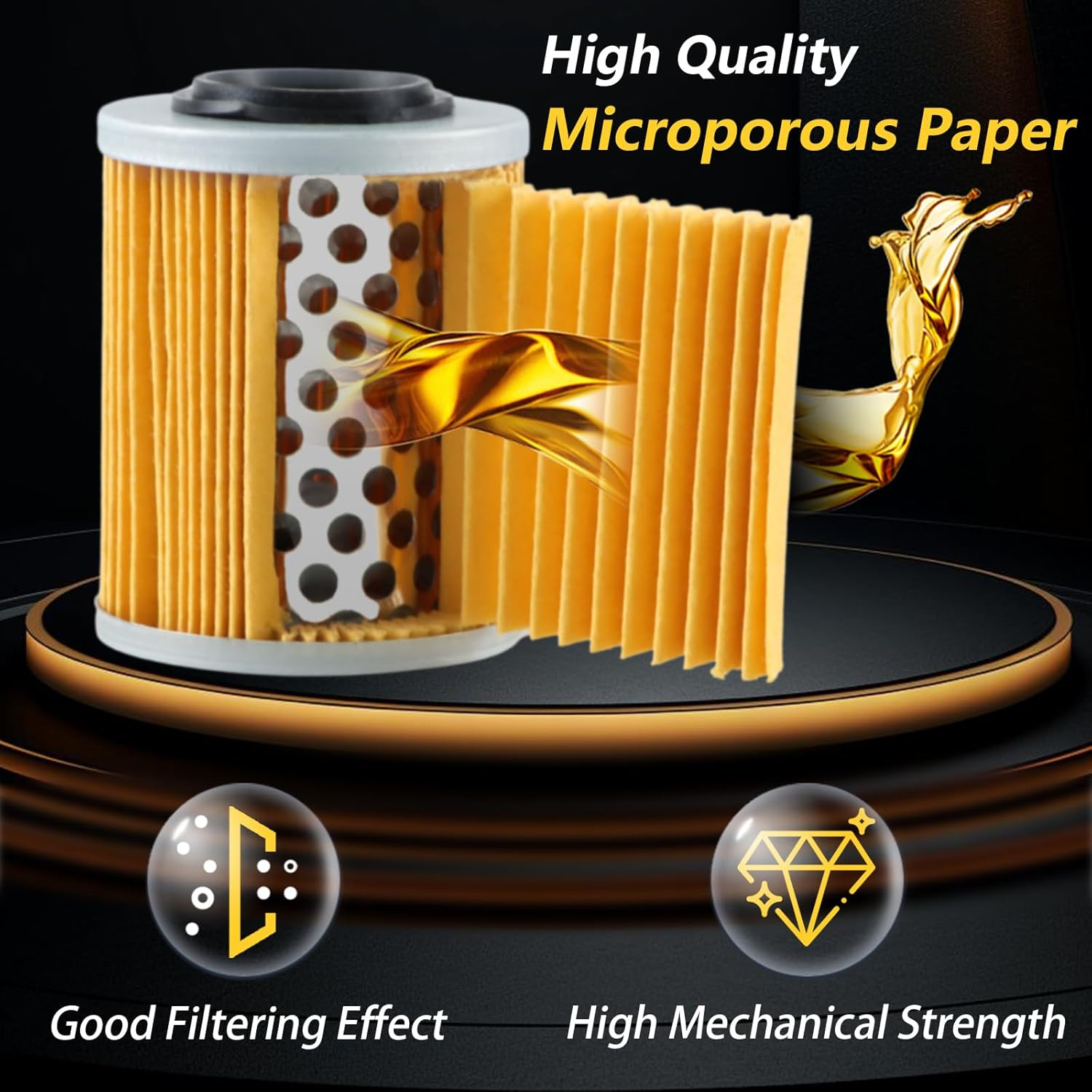 2 PCS Oil Filters with O-Rings Compatible with CFMOTO Cforce Uforce Zforce 400 500 600 800 1000 Replace#: 0800-011300 image number 2