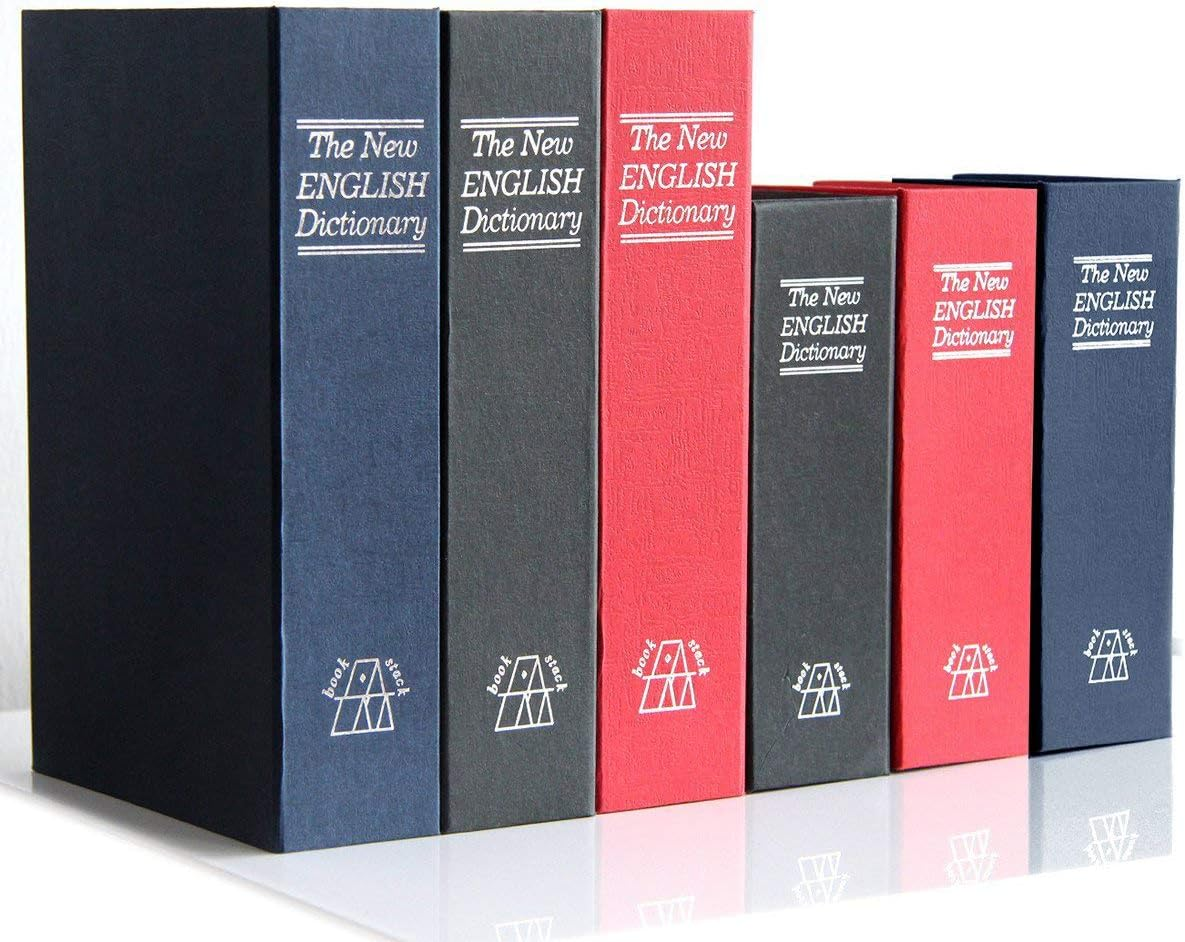 Diversion Book Safe Storage Box, Dictionary Secret Safe Can with Security Combination Lock/Key, Diversion Book Hidden Safe (Black-Combination) image number 2