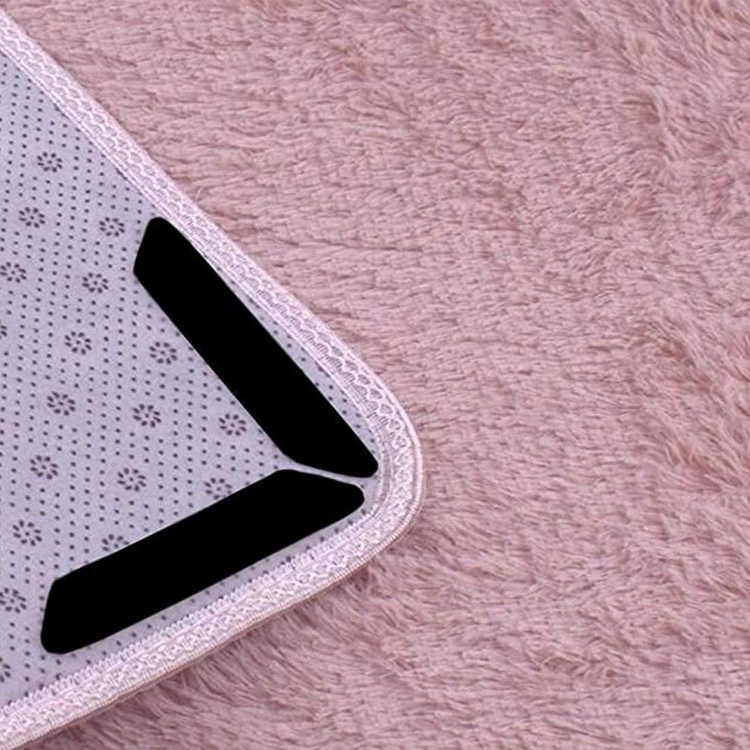 Rug-Grip, 24 Pcs Dual Sided Washable Removable Prevent Curling Corner Carpet Holder, Keep Rug in Place Non Slip Adhesive Rug Tape for Hardwood Floors and Tile image number 2