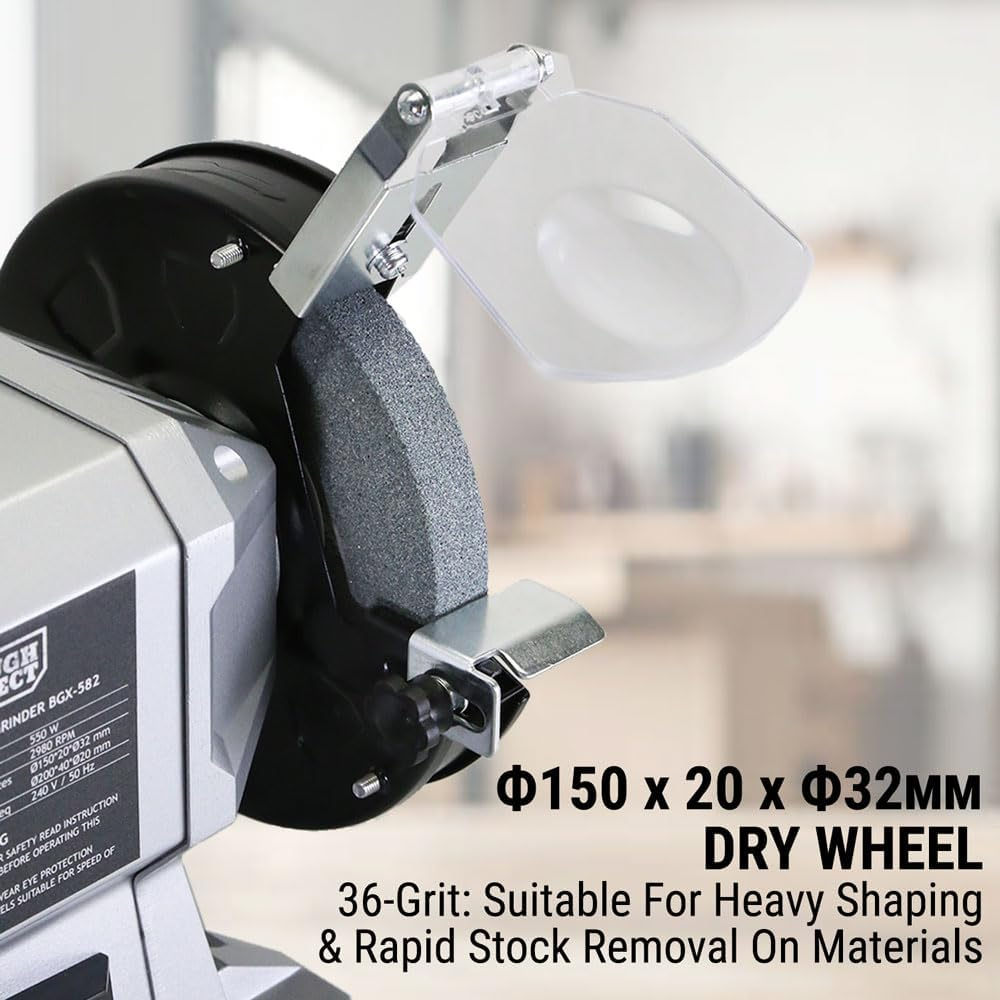 8"/6" Wet & Dry Bench Grinder 550W Industrial Sharpener 200/150Mm Grinding Tool image number 4