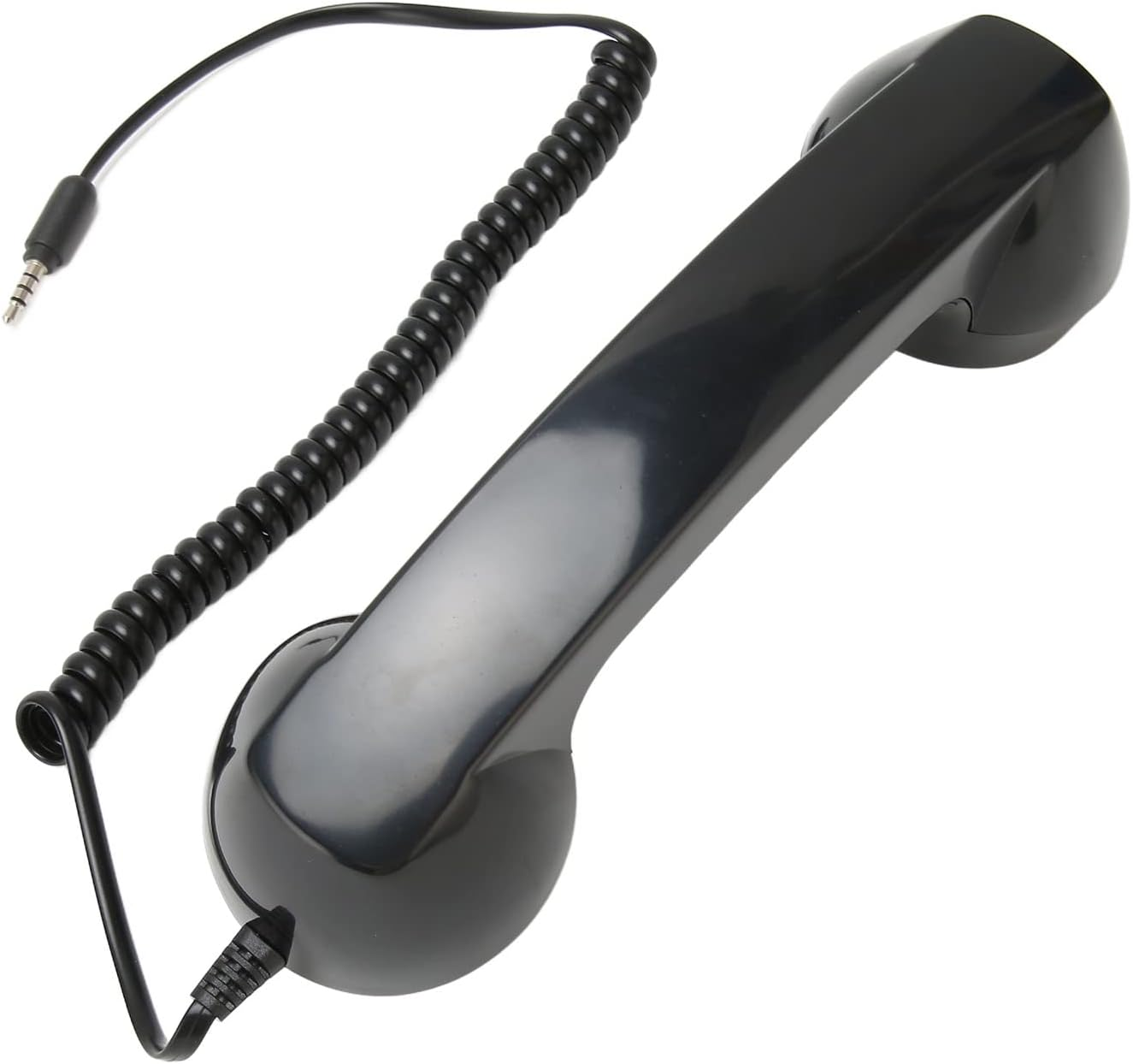 Retro Landline Corded Telephone, Cell Phone Receiver with Microphone, 3.5Mm Multifunction Wired Phone for Smartphones and Computers. (Black) - White image number 5