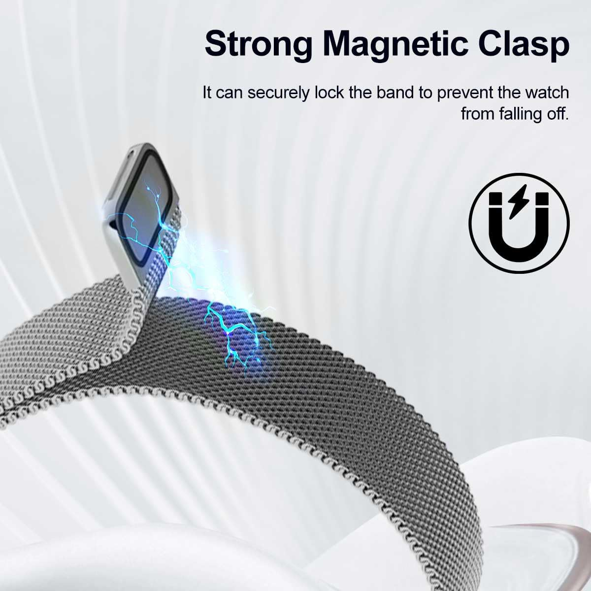 T Tersely Mesh Metal Band for Samsung Galaxy Fit 3, Stainless Steel Strap for Women Men image number 4