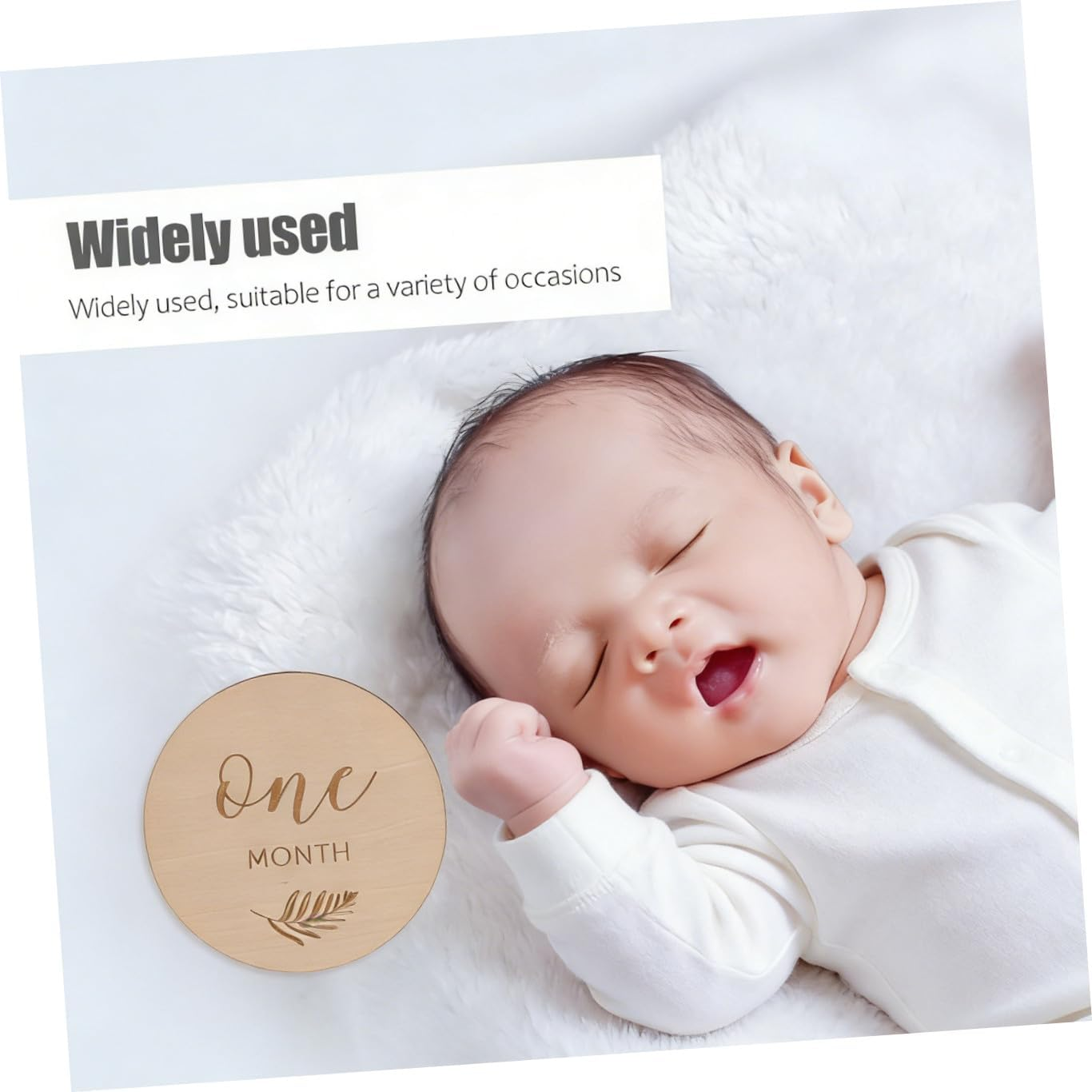 Toyvian 12Pcs Wooden Commemorative Cards Discs Wood Double Sided Cards for Month Old Photo Props Decoration Toys for Year Old Boy