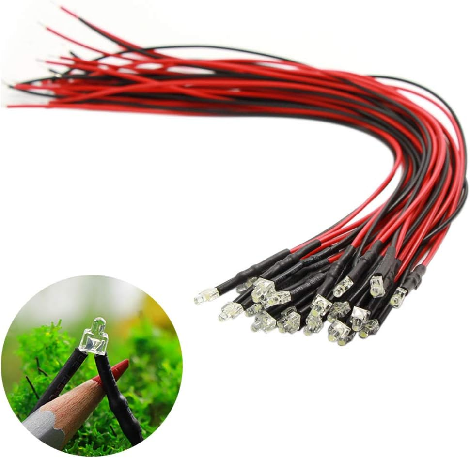 20Pcs Pre Wired 1.9Mm Warm White Led Lamp Light Set 12V ~ 18V for Train Layout (Warm White, 1.9Mm) image number 5