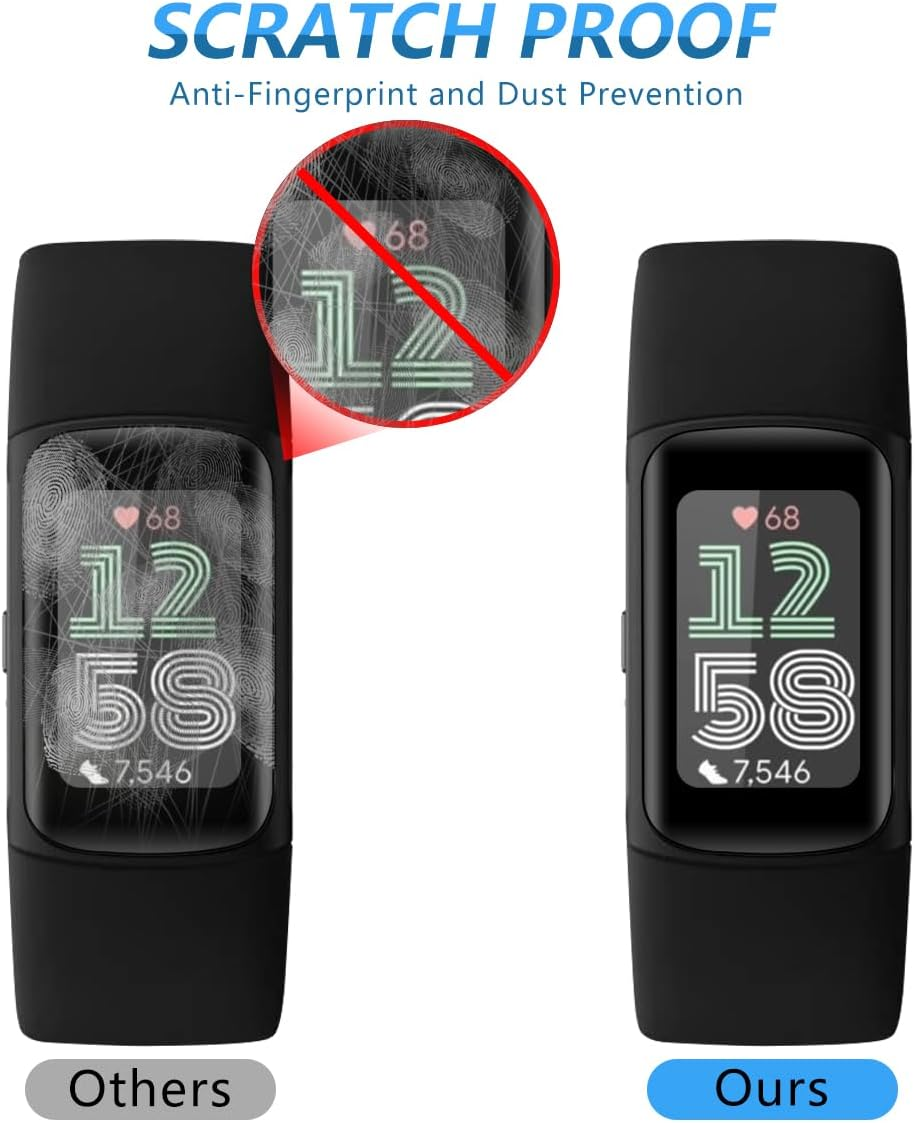 Rnnmeeko Pack of 3 Screen Protectors for Fitbit Charge 6, Protective Glass for Fitbit Charge 6, Tempered Glass, Ultra HD Clear for Fitbit Charge 6, Tempered Glass Film, 3D round Edge Screen Protector image number 5