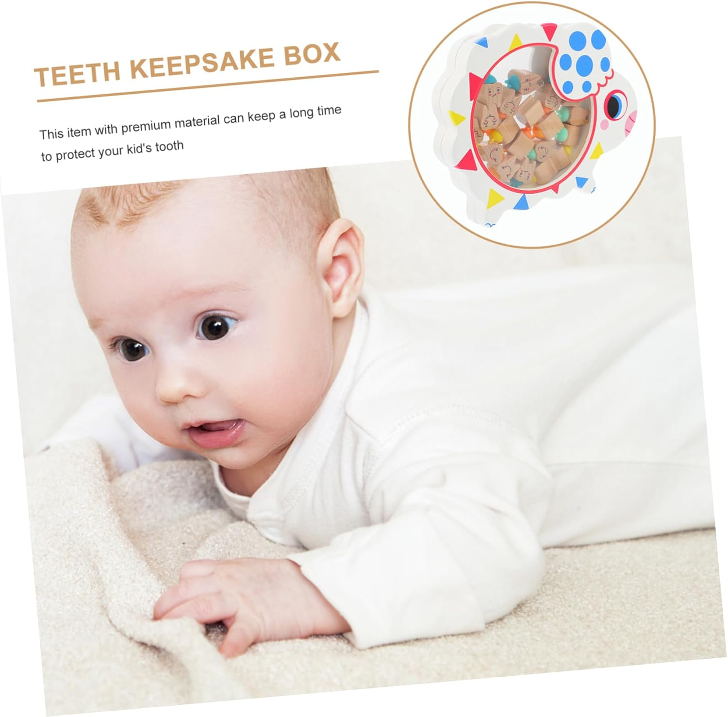 20Pcs Teeth Container with Lanugo Storage Case Keepsake Box for Newborn Items for Boys Smooth Surface Safe Design for Little Hands image number 4