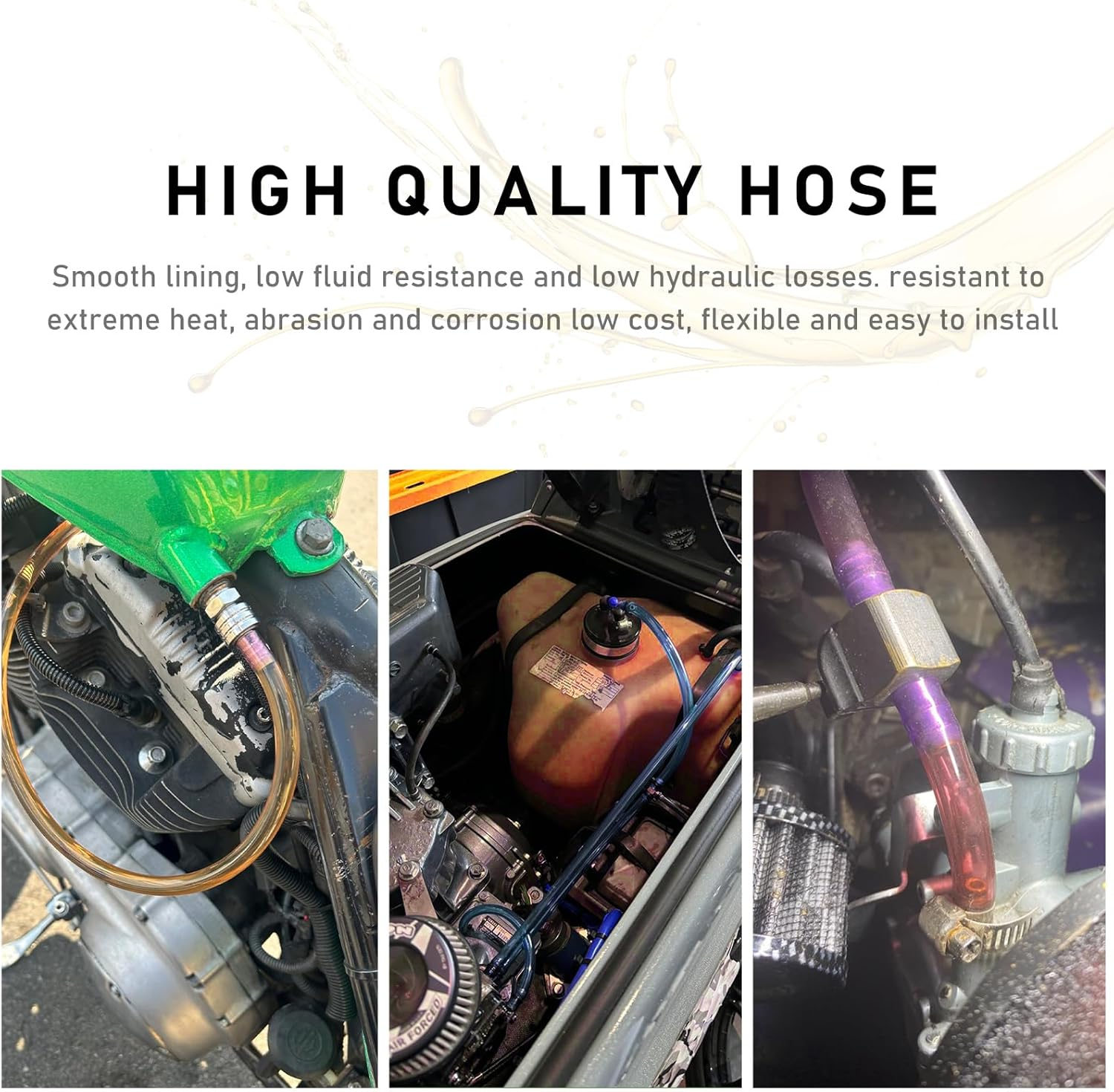 Colorful Fuel Line Hose Tube, Flexible Anticorrosion Silicone Gas Line Petrol Hose Line, Soft High Performance Vacuum Tubing Hose Replacement for Motorcycle Dirt Pit Bike ATV (Red) - Red image number 6