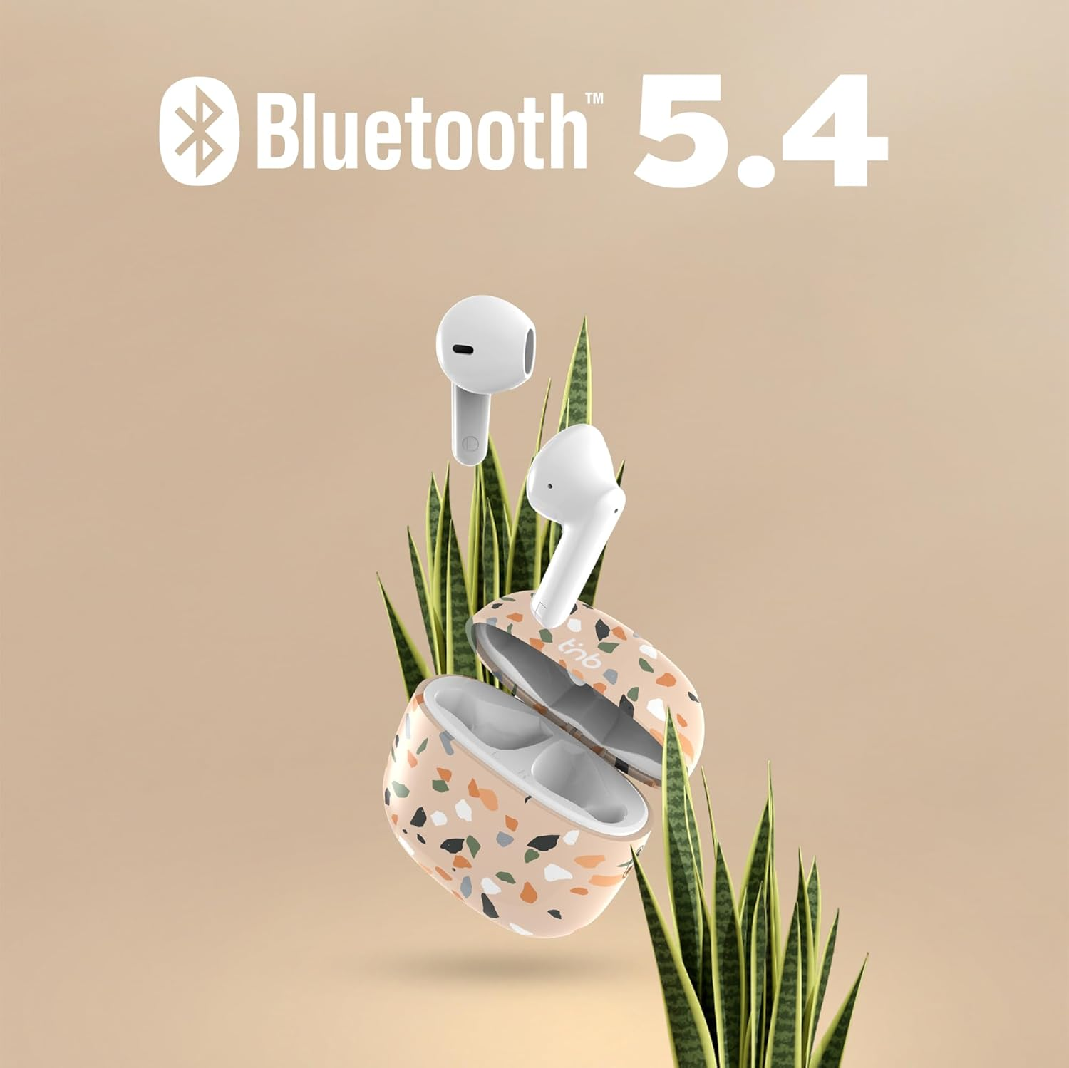 T'Nb Wireless Headphones Exclusive Collection 15 Hours Running Time Fashion Design Touch Control Volume Control Beige image number 5