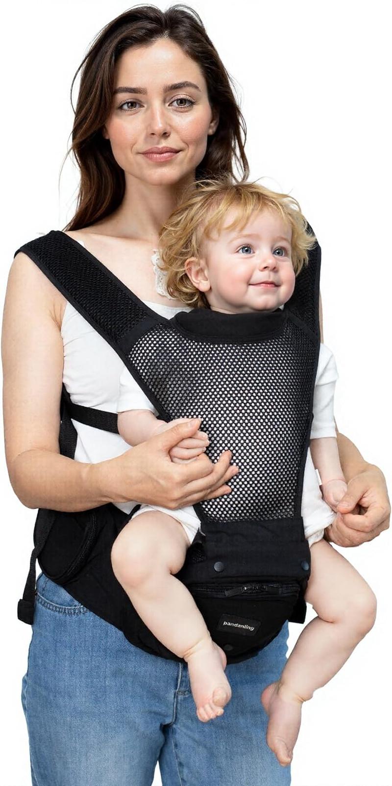 Pandanling - Baby Carrier with Hip Seat Newborn to Toddler - Mom'S Choice Award Winner, 6-In-1 Ways to Carry, Safety Certified & Ergonomic for 0-36 Months (3-35 Kg) (Black)