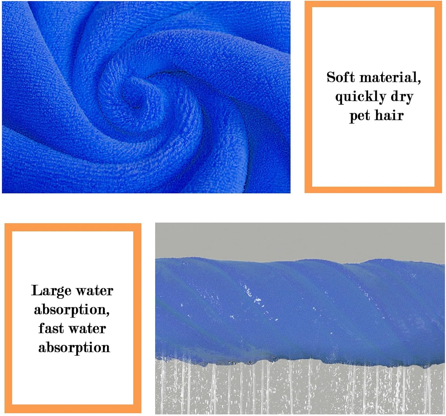 2Pcs Dog Towel,Dog Bathrobe with Quick Drying Dog Bath Towel,Warm Keeping Dogs Robes for after Bath Dogs image number 4