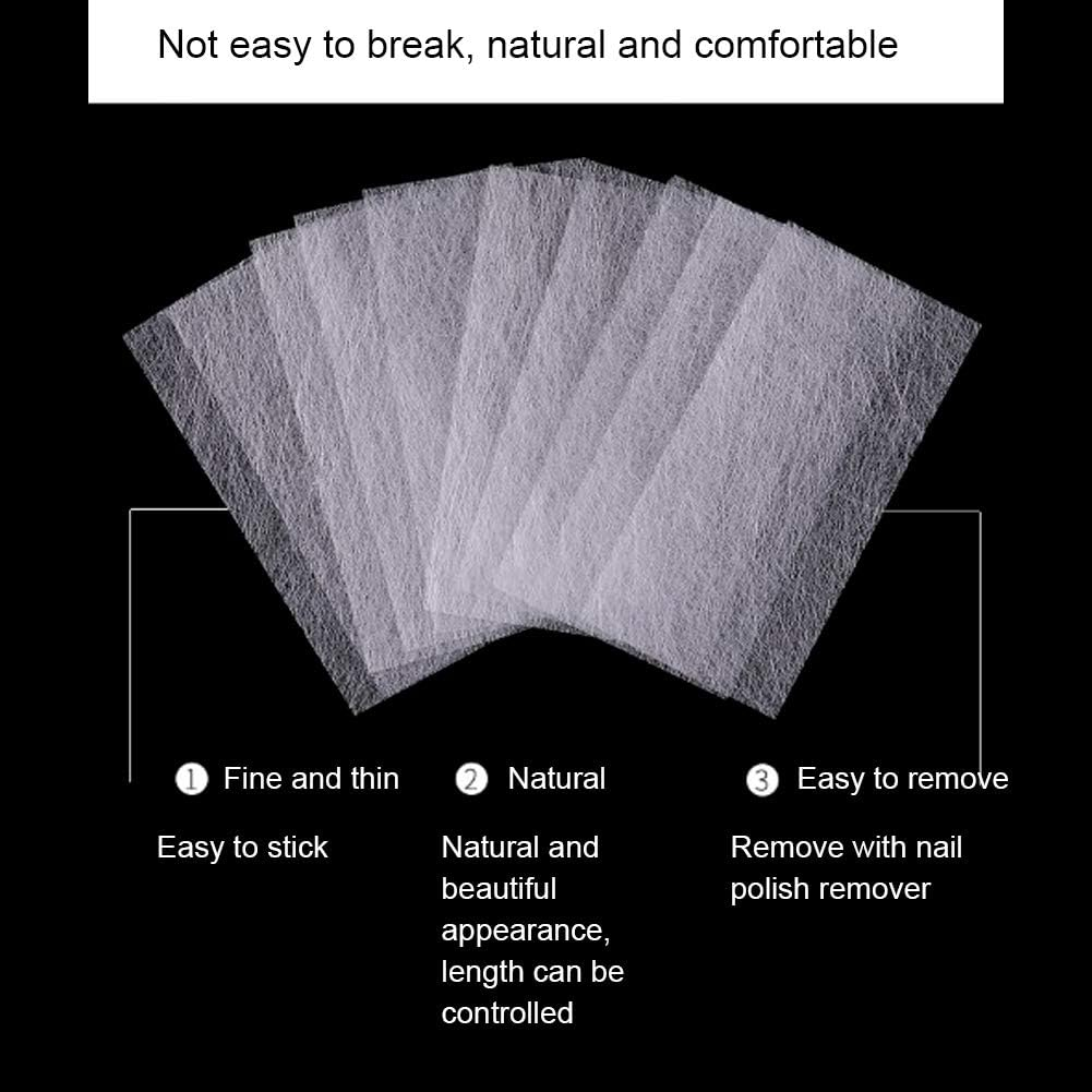 Fiberglass Nail Extension, 10Pcs Fast Extension Fiberglass Modeling Manicure Tool for Silk Fiberglass Nail Care Nonwoven Nail Wrap Stickers French Nail Warp image number 6
