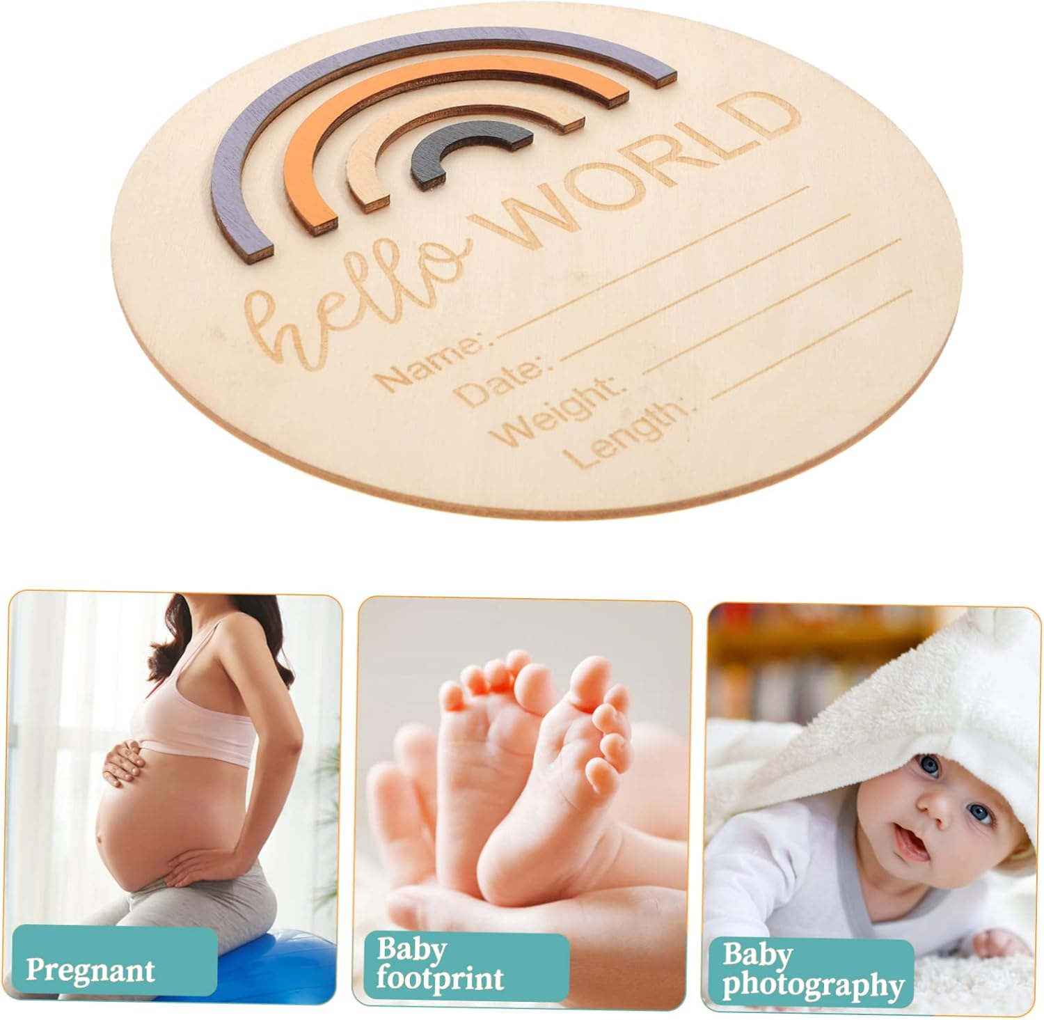 Milestone Sign Monthly Announcement Disc Safe Photo Prop for Newborns Unique for Parents Nursery Name Sign for Creative Milestone Capture image number 1