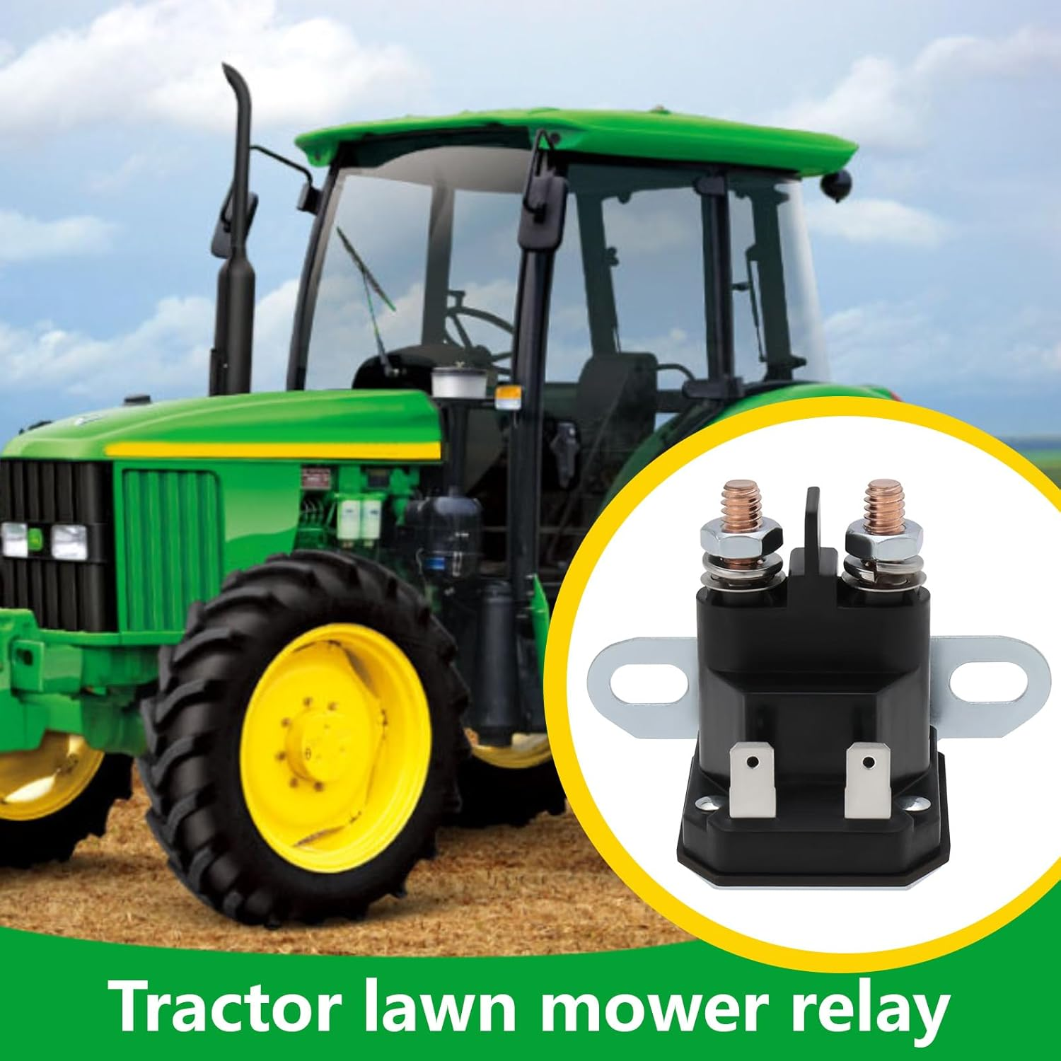 SING F LTD DC12V Lawn Mower Starter Solenoid GY22476 AUC15346 Compatible with John Deere S2046 S2048 SST15 SST16 LT150 LT155 LT160 Z345M Z345R image number 2