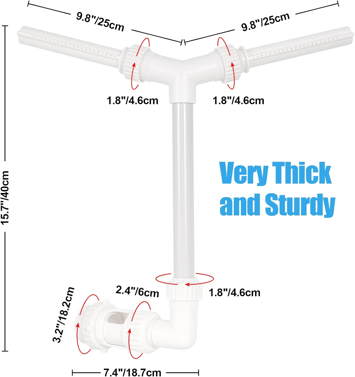Pool Fountain for Swimming Pool, Waterfall Fountain Spray, 2 Fountain Heads, Adjustable Water Sprinklers for above Inground Indoor Outdoor Pools, Fit for 1.5 in Pool Return Fittings Pools Decoration ﻿ image number 5
