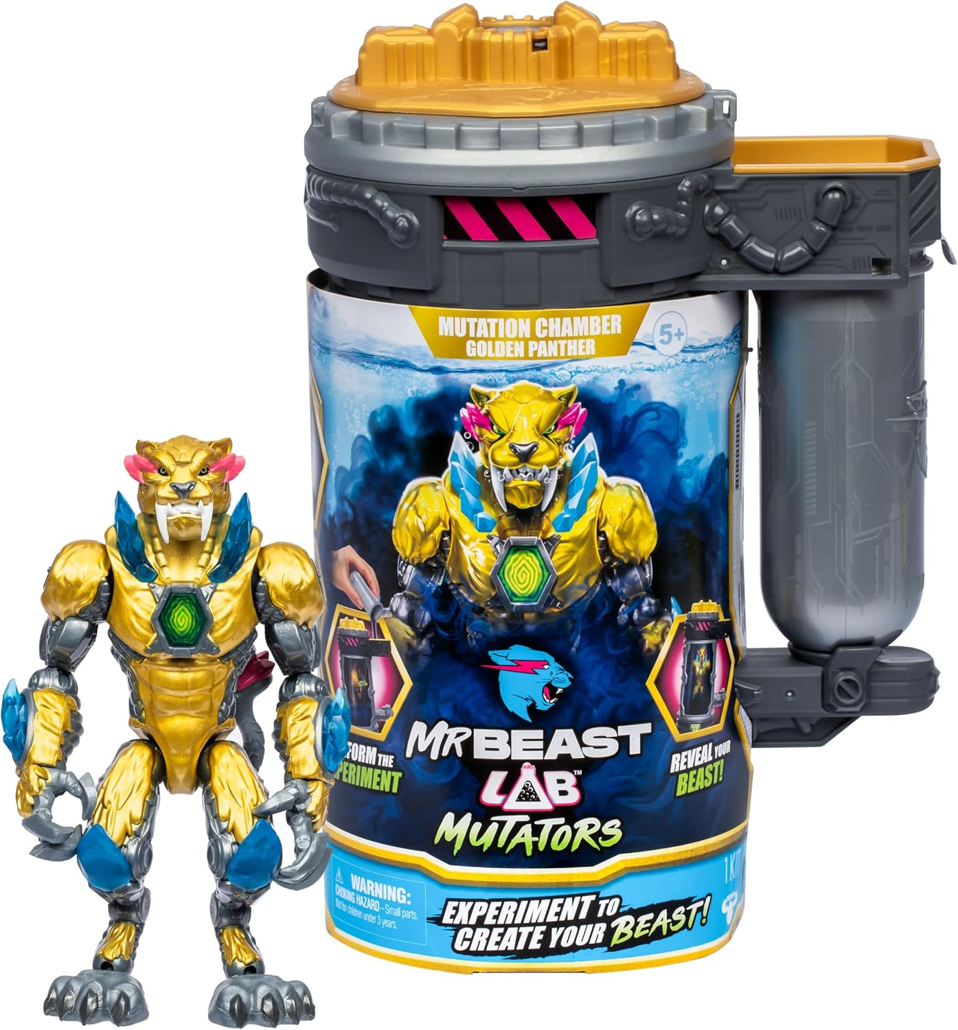 Mrbeast Lab Mutators: Mutate the Ultimate Beast! Perform Experiments and Unlock a Mrbeast-Exclusive Golden Panther Action Figure. Collect 3 Other Panthers: Iconic, Stealth, and Metallic Panthers. image number 3