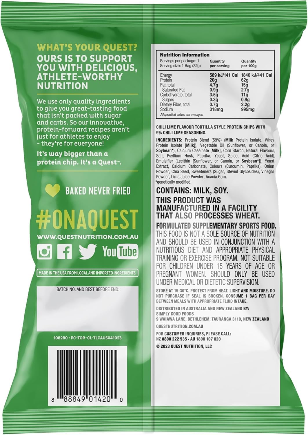 Quest Nutrition Tortilla Style Protein Chips Variety Pack (Pack of 8)