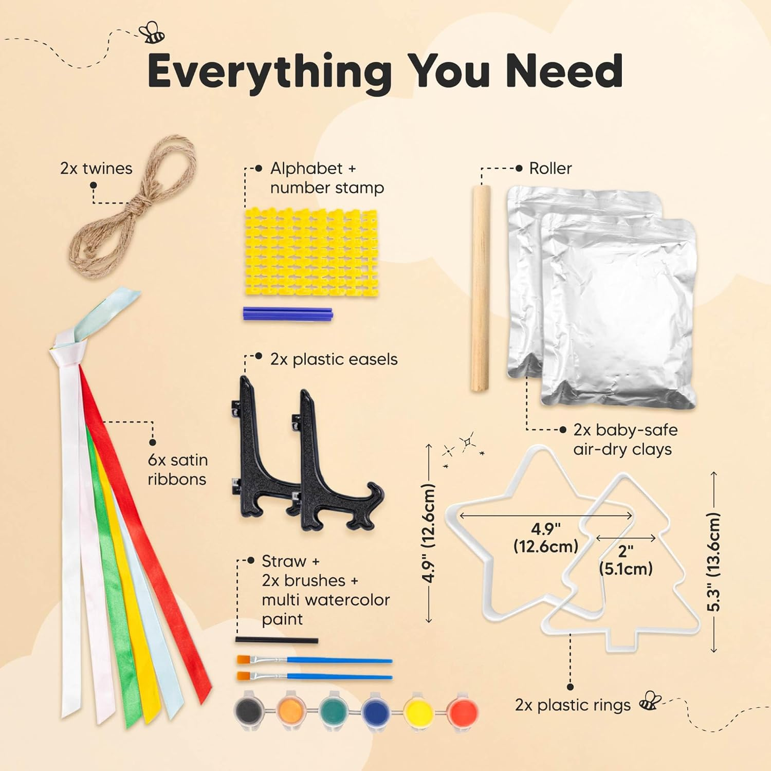 Baby Hand and Footprint Kit - Dog Paw Print Kit, Personalized Baby Footprint Kit, Baby Handprint Ornament Kit, Clay Handprint Ornament Kit for Babies, Baby Shower Gifts for Boys, Girls (Christmas) image number 3