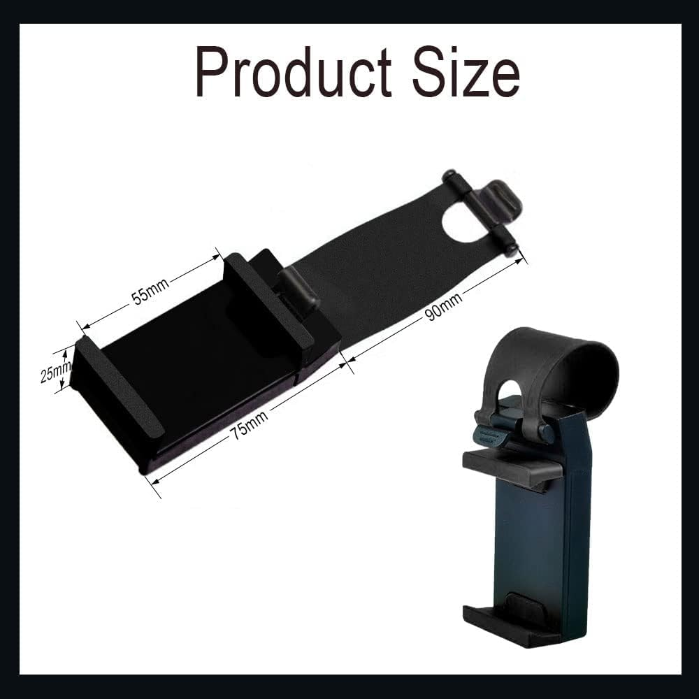 Car Phone Holder Adjustable Car Cradles, Car Steering Wheel Phone Mount, Universal Mobile Phone Mount, Car Accessories Hands Free Automobile Cell Phone Holder for Most Car Steering Wheel (Black) image number 6