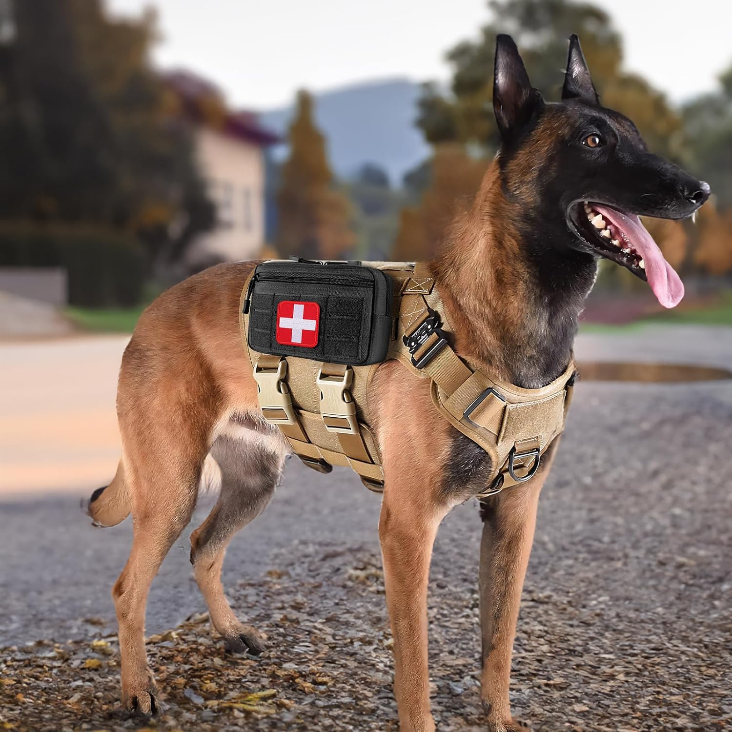 Tactical Molle Admin Pouch Utility Laser Cut EDC Tool Pouch Bag Horizontal Modular Pouches Include US Flag Patch and Keychain - Pink image number 6