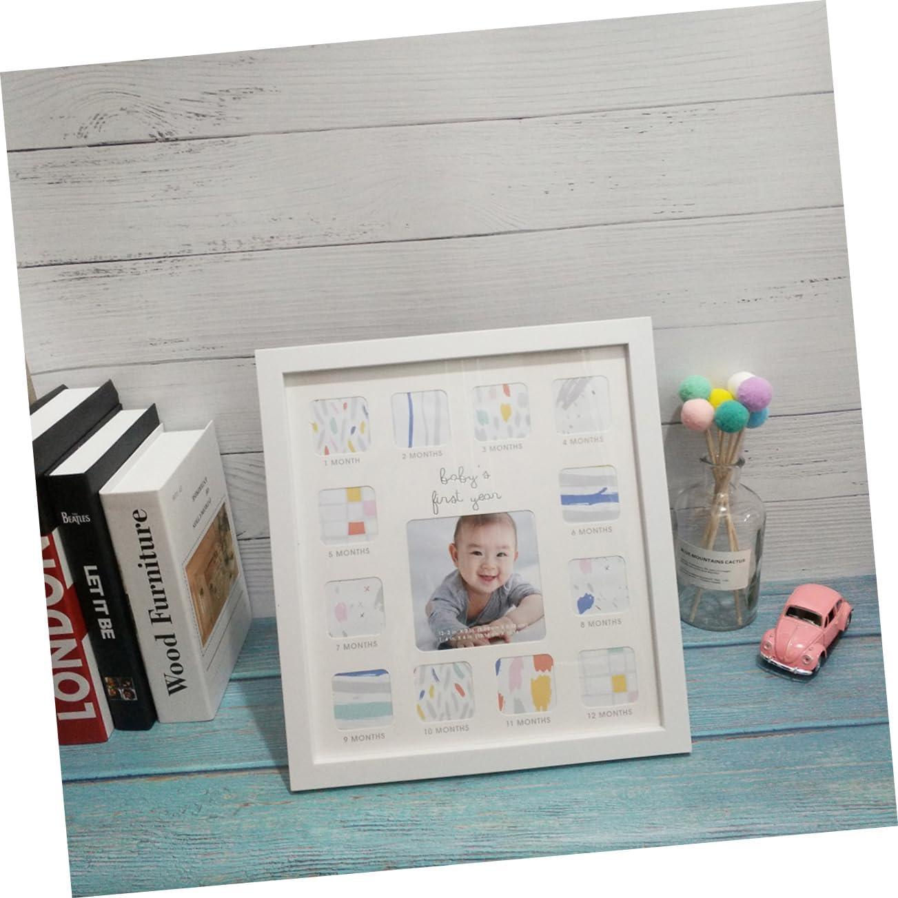 Unique Keepsake Frame for Photos White Photo Collage for Nursery Displays Monthly Moments Durable Material Newborn Girl Accessory image number 3
