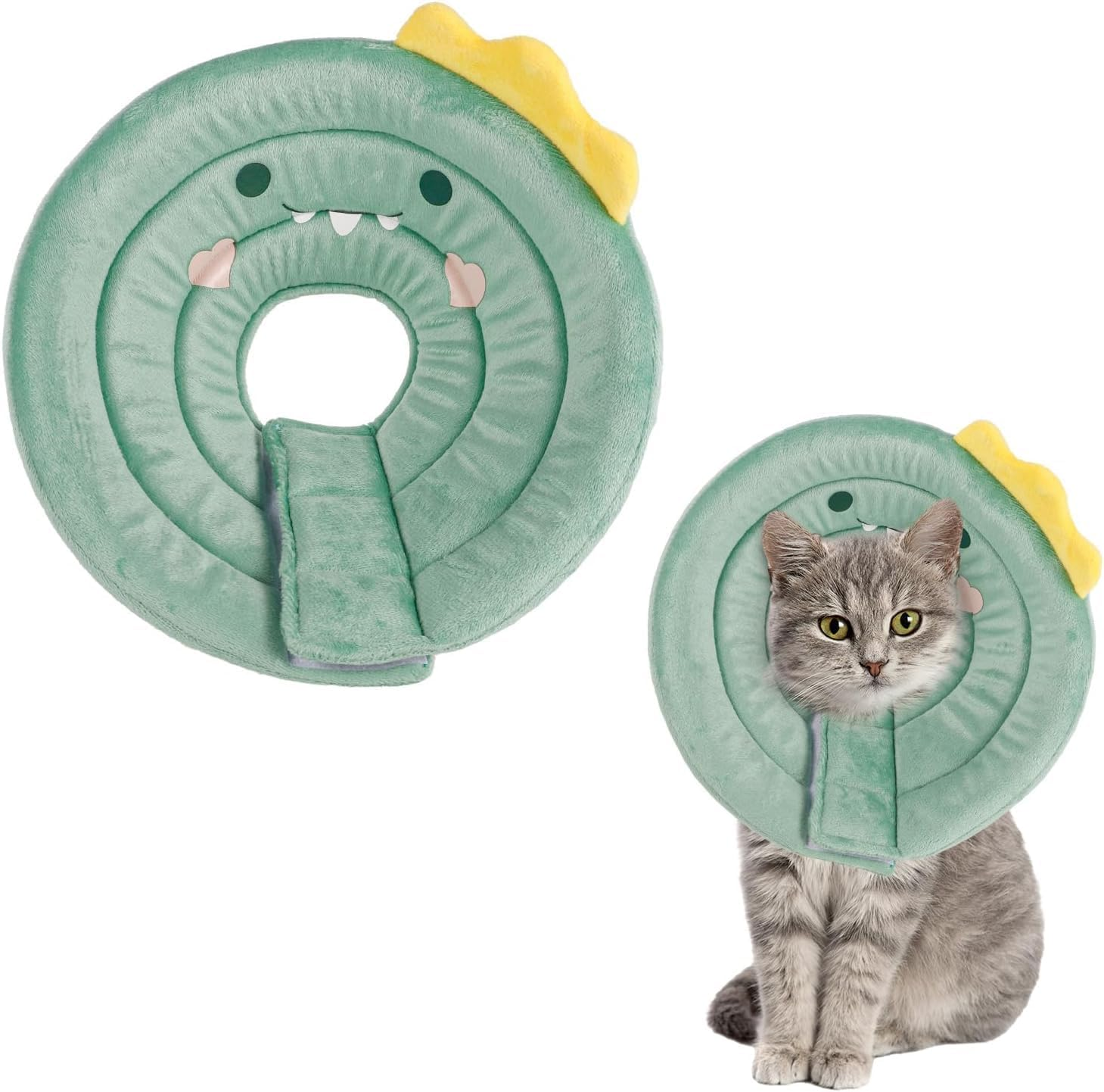 Cat Cone Collar Soft, Cute Cat Recovery Collar Soft Adjustable Cat Cones to Stop Licking Comfortable Breathable Lightweight Neck Cone for Cats Kittens Pet after Surgery (S) image number 3