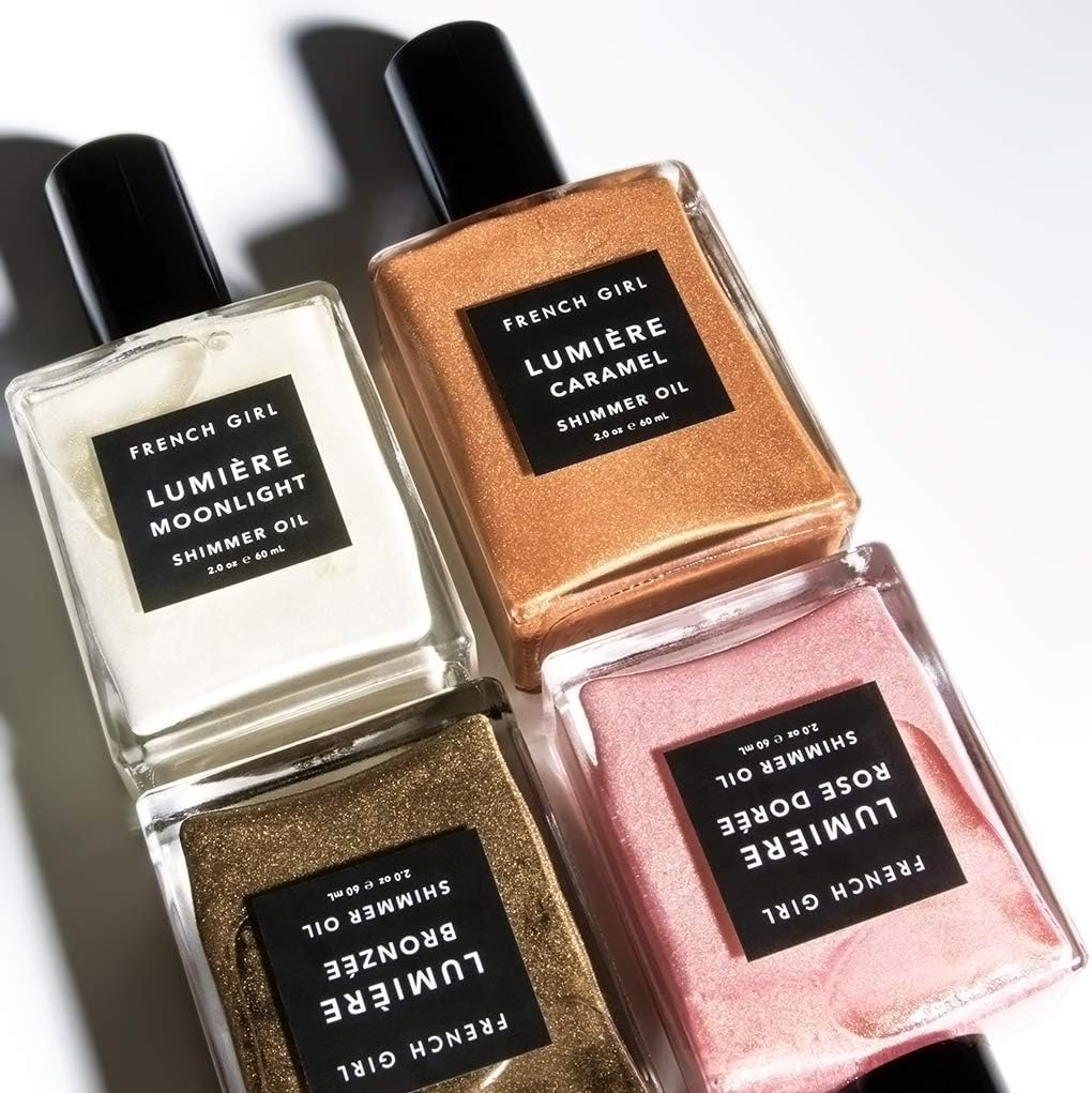 FRENCH GIRL Lumi&egrave;re Moonlight - Shimmer Oil 2 Oz; a Luxurious, Shimmering Dry Oil for Body, Face, and Hair, Infused with Mineral Oxides, Pigments, and Nourishing Essential Oils to Moisturize the Skin image number 5