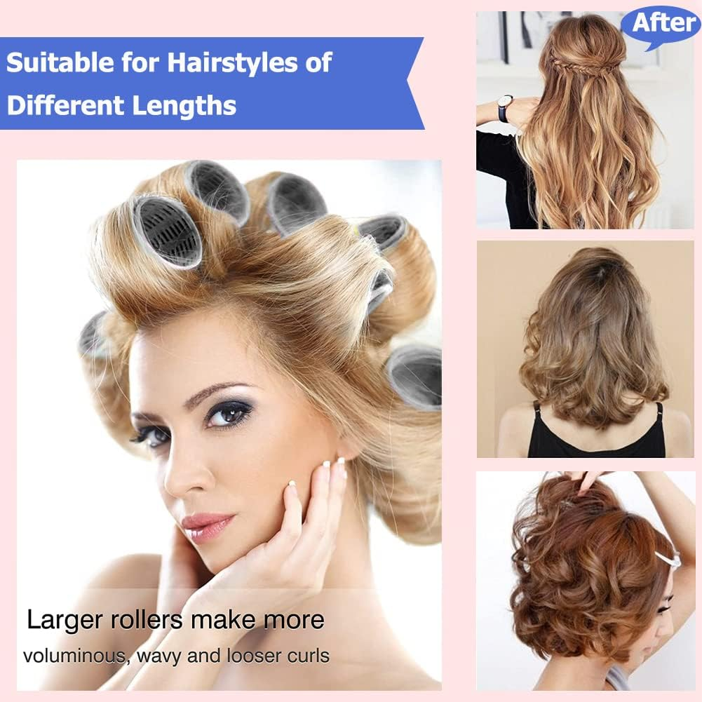 Hair Rollers Set 24 Pieces 48 Mm Navy Blue