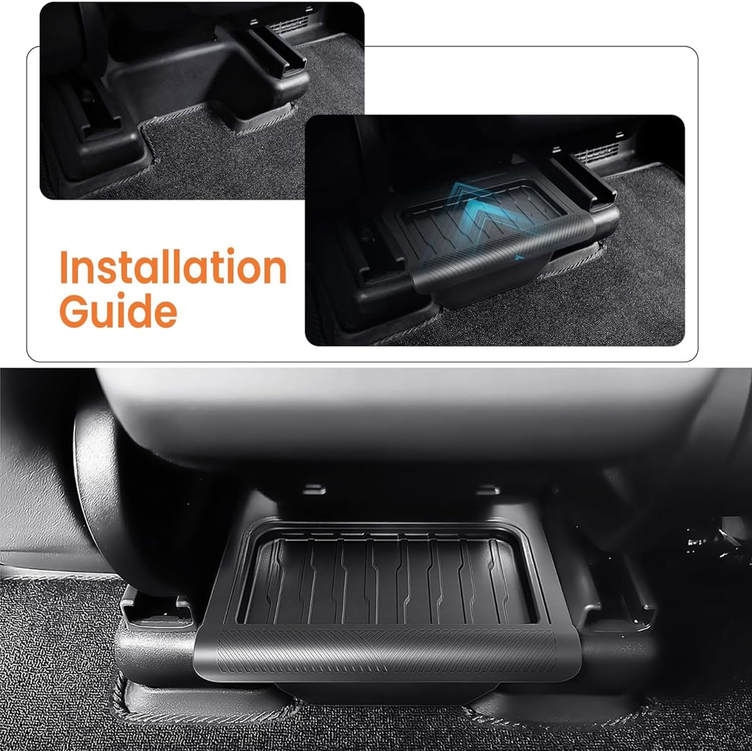 Rear Center Console Floor Storage Box for Tesla Model Y Juniper 2025 2026 Storage or Organizer 2Nd Row Center Console Rubbish Bin Can TPE Material Backseat Trash Can with Lids Accessories image number 4