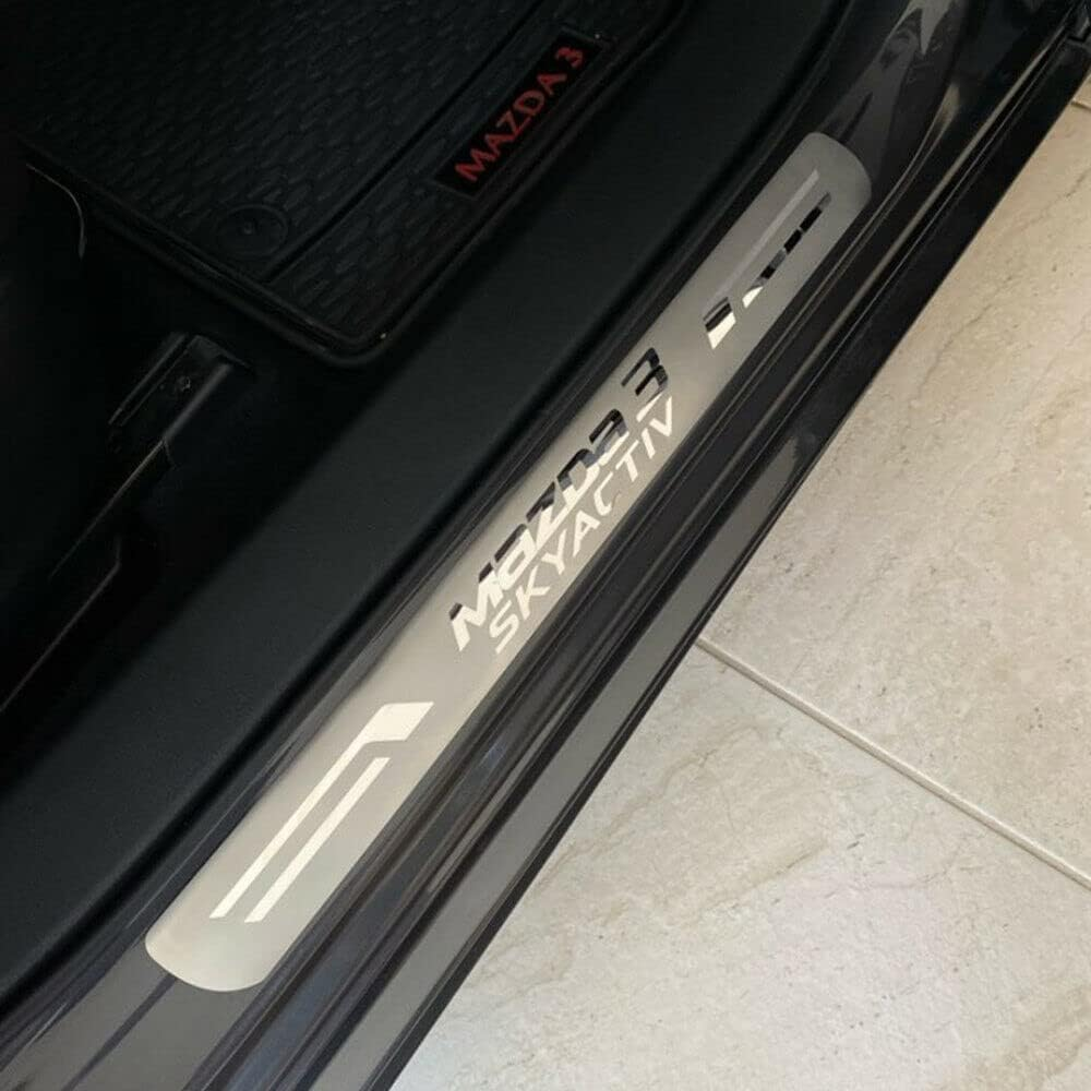 GZBFTDH Protection Door Sills Car Parts for Mazda 3 2015-2022 Auto Accessories Door Pedals Protector Stainless Steel Plastic Plate