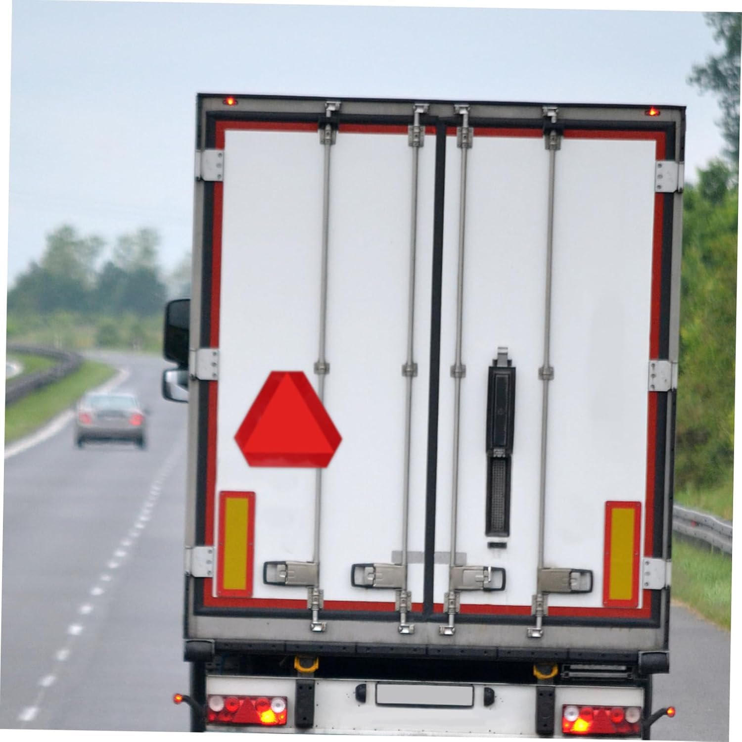 VALICLUD 36Cm Aluminum Slow Moving Vehicle Triangle Sign 3M Reflective Border and Adhesive Backing, Automotive and Truck Safety Warning Marker for Road and Highway Use image number 1