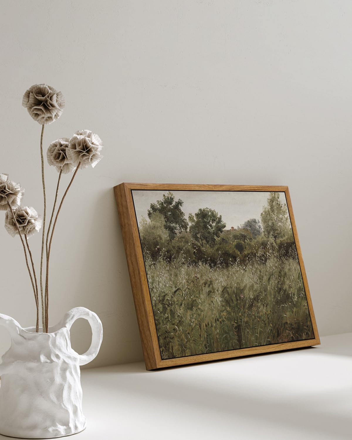 VIYYIEA Two Vintage Framed Wall Art, Country Road and Grassland Painting Decor Aesthetic, Small Canvas Print Artwork, Farmhouse Landscape Wall Pictures for Bedroom Barthroom, 9X11 Inch,Set of 2 image number 7