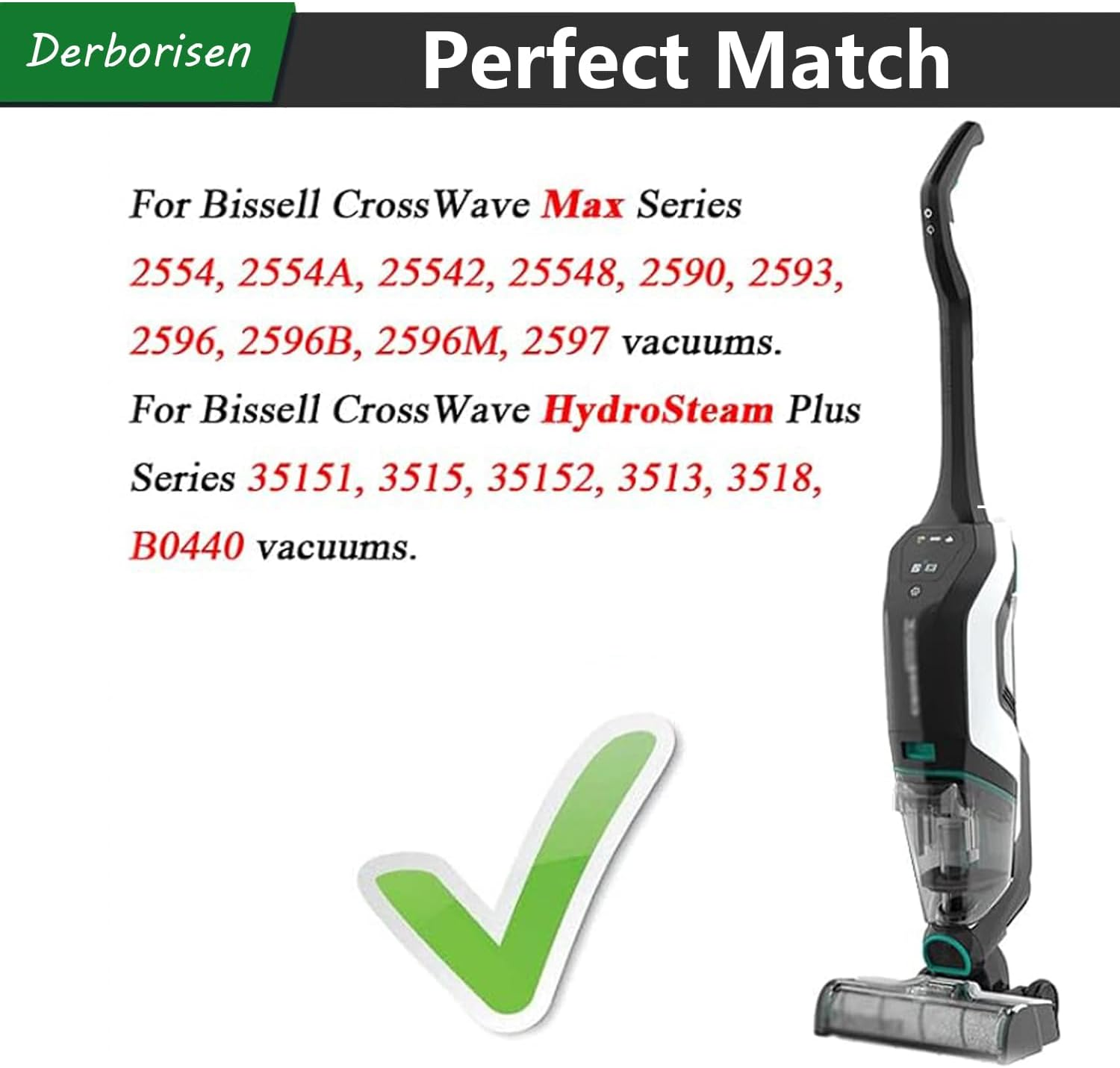 Brush Replacement Parts for Bissell Crosswave Max 2554 2554A 2590 2593 2596, Hydrosteam 35151 3515 35152 3513 3518 Vacuums,1 Multi-Surface Brush Roll+1 Pet Brush Rolls+2 Filters Accessory Kit image number 4
