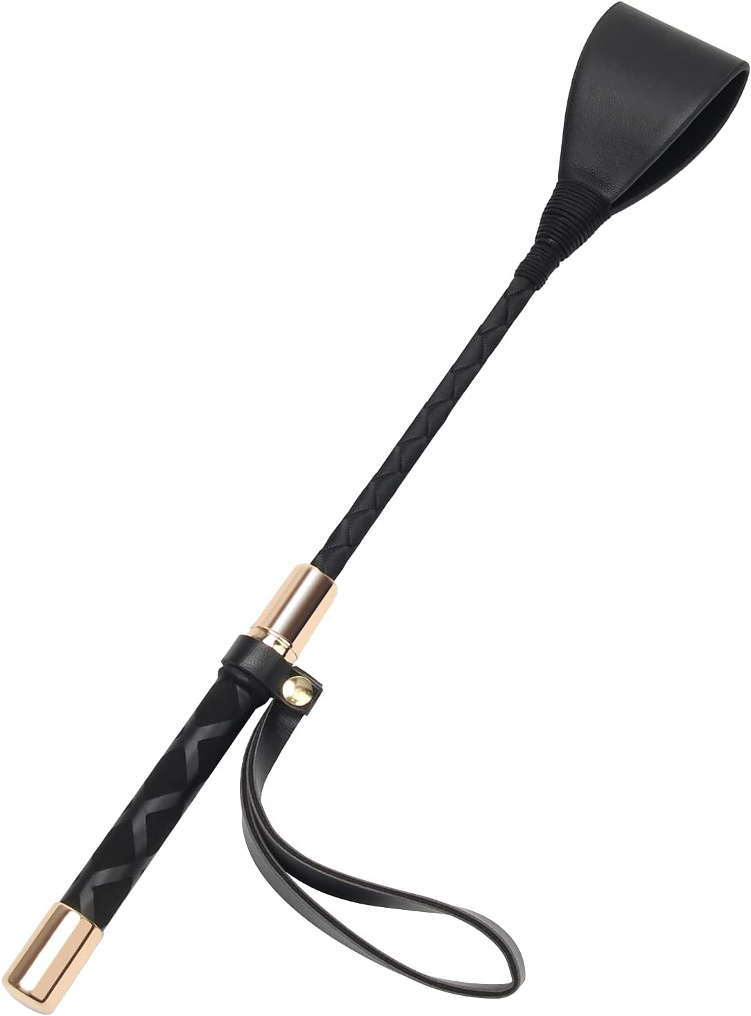 Horse Crop Black, Faux Leather Riding Crop with Anti-Slip Grip Gel Handle (30Cm, Black) image number 6
