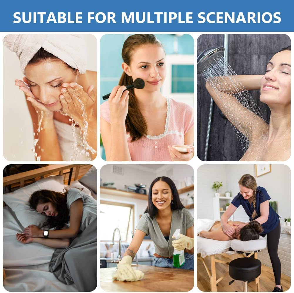 AOGOE Women'S Shower Cap, Hair Turban Towel, 2-In-1 Elastic Shower Cap, Absorbent Turban Hair Drying Towel, Quick-Drying, Waterproof, Reusable for Girls Women Ladies Salon (Black) image number 5