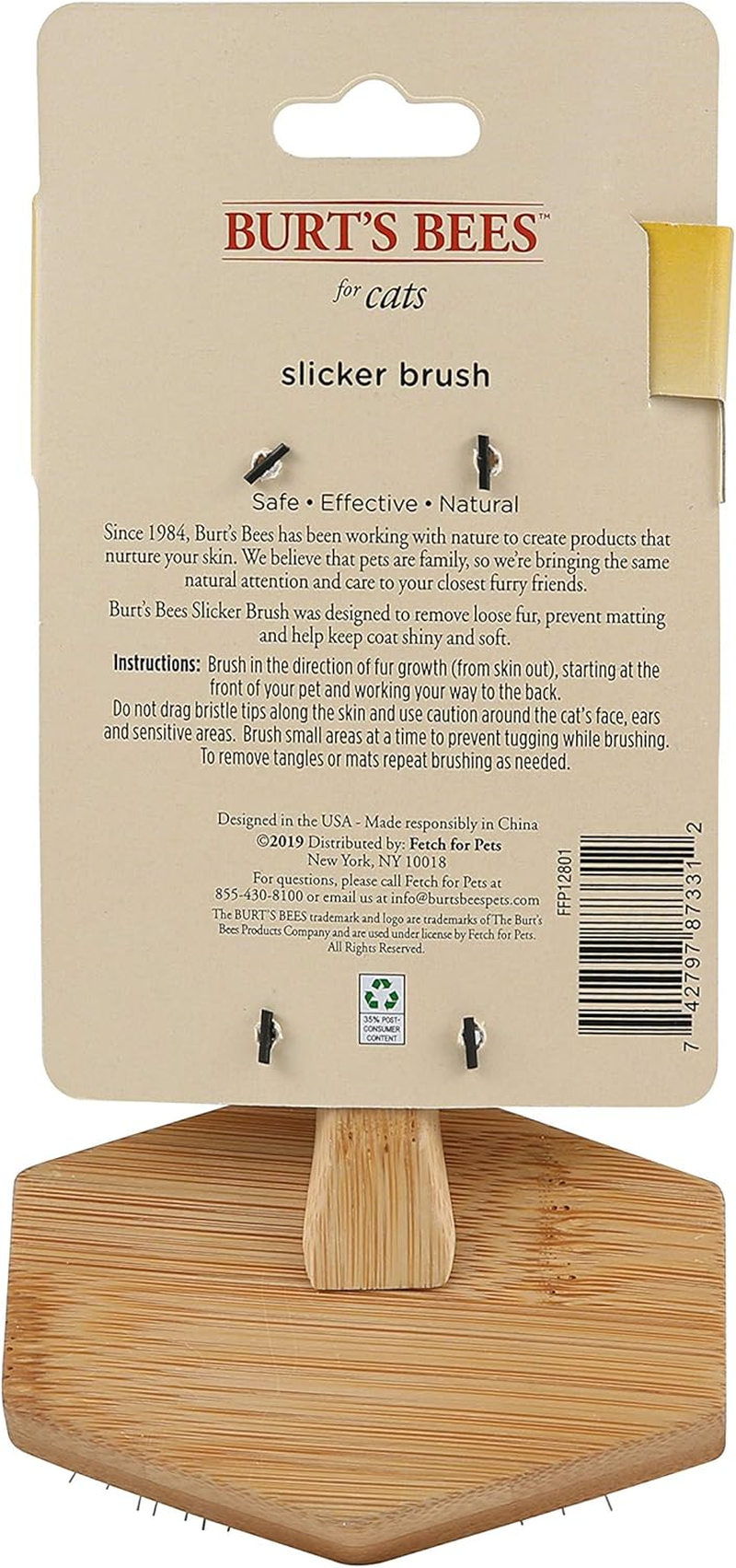 Burt'S Bees for Cats Slicker Brush | Cat Brush Removes Loose Fur and Prevents Matting | Cat Brushes for Grooming image number 1