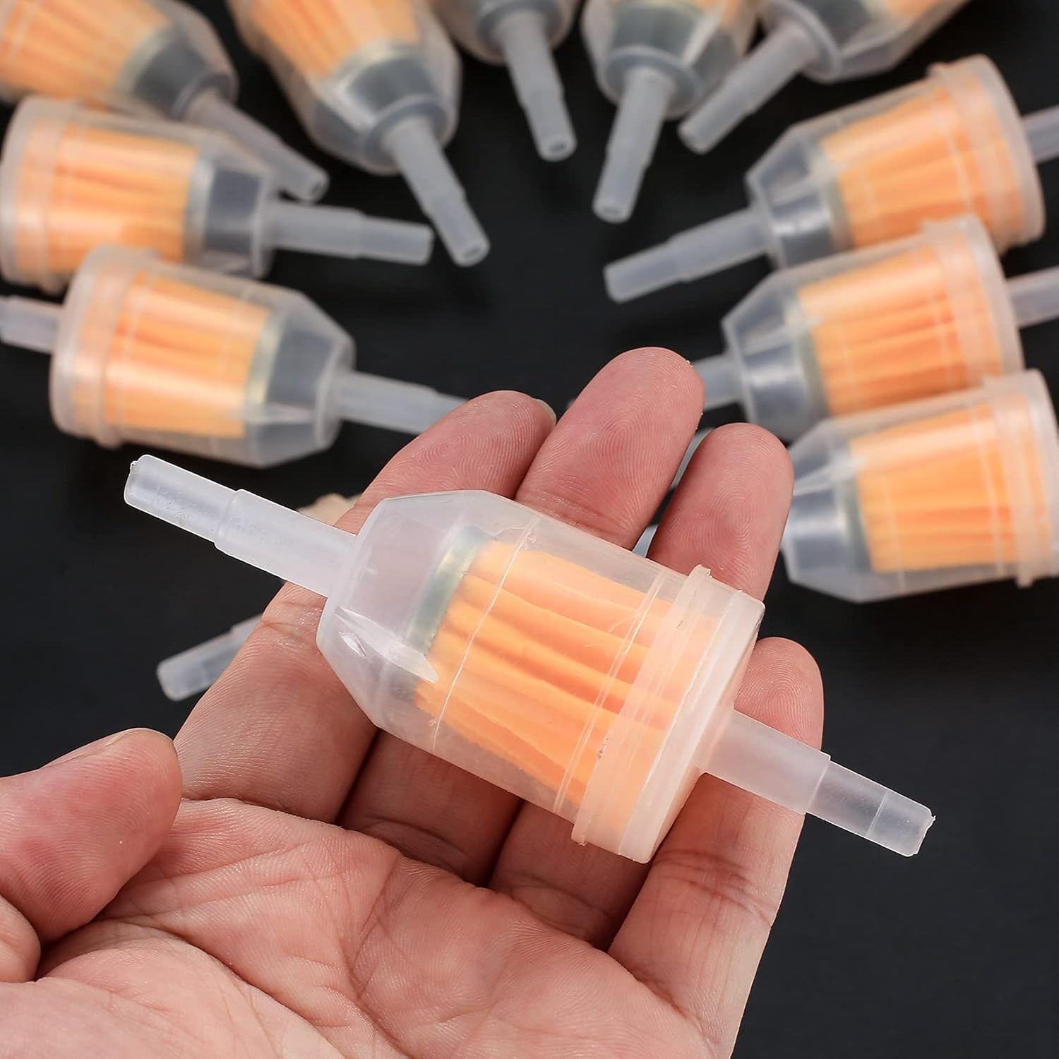 12 Pieces Gas Inline Fuel Filters, Universal Motorcycle Petrol Inline Filter, Filtration Speed Quick Fuel Filter for 6-8Mm Motorbike, Scooter, Generator, Lawnmower Machines, Auto (Yellow 12) image number 6