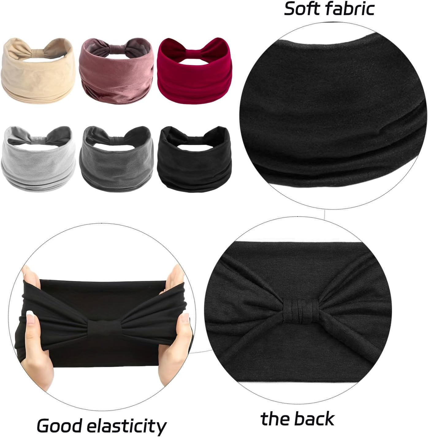 Pack of 6 Headbands, Simple Tooth Band, Women'S Chin Tooth Headband, Sporty, Breathable, Fashionable Headband, Women'S Hairstyle Decoration image number 5