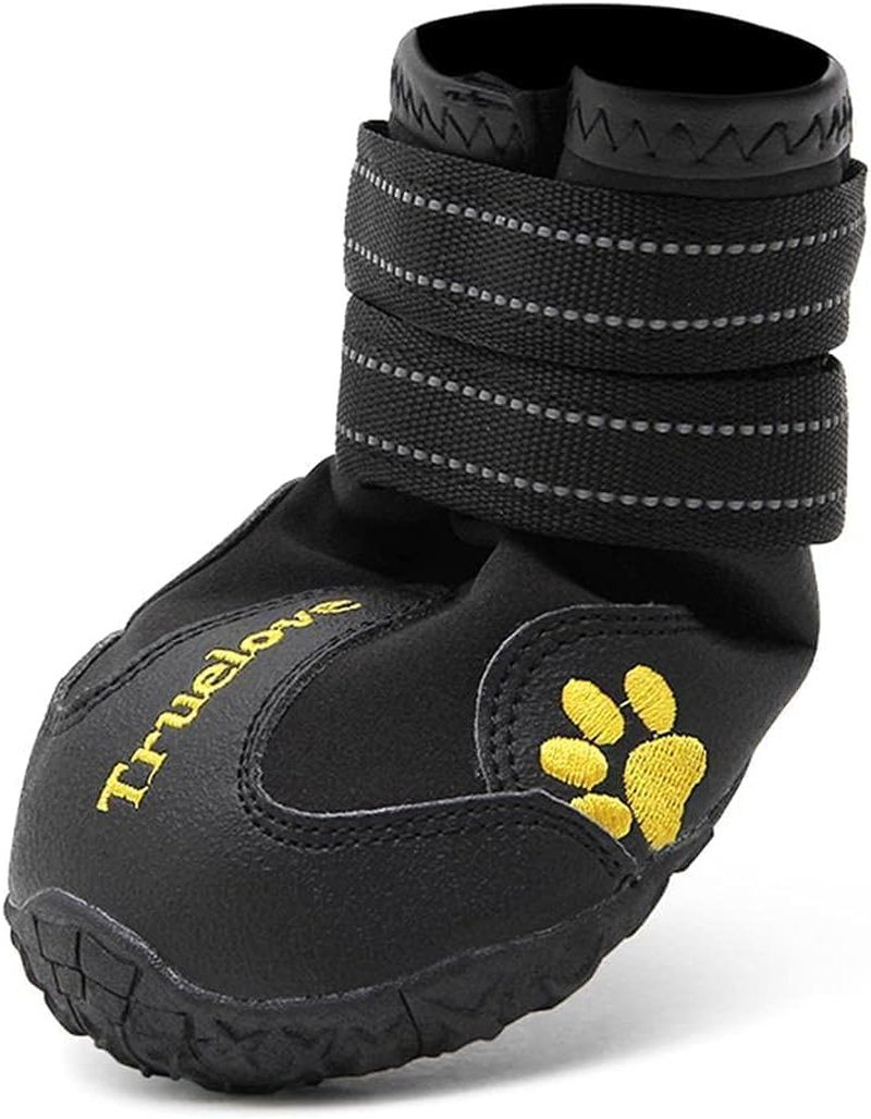 TRUE LOVE Dog Shoes Waterproof Anti-Slip Rain Boots with Reflective TLS3961 (Black,1#)