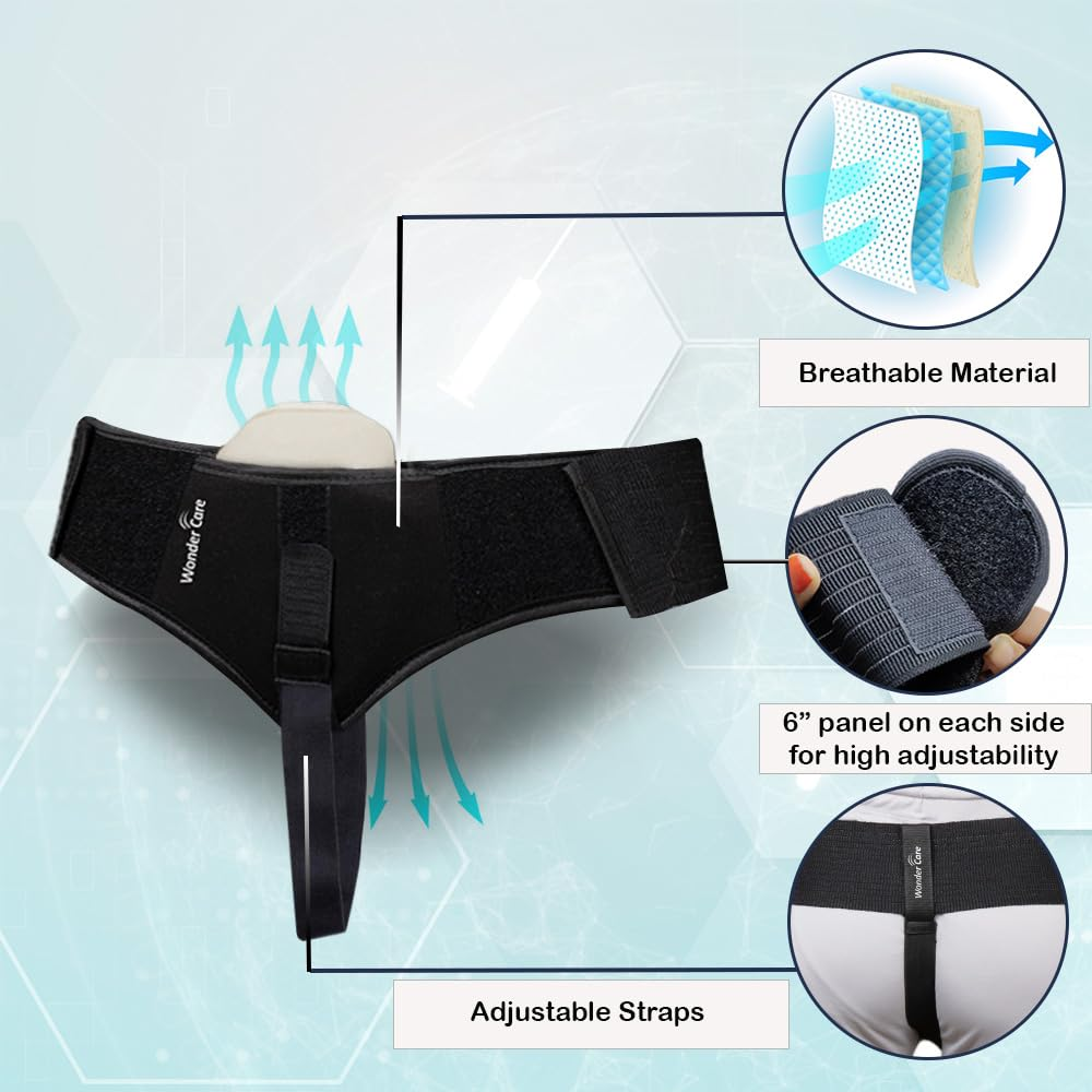 Wonder Care-Single Left/Right Inguinal Hernia Belt for Men Support Brace - Truss Brace with 1 Removable Compression Pad and Adjustable Groin Strap- Comfort Truss Hernia Belt -Right L image number 5