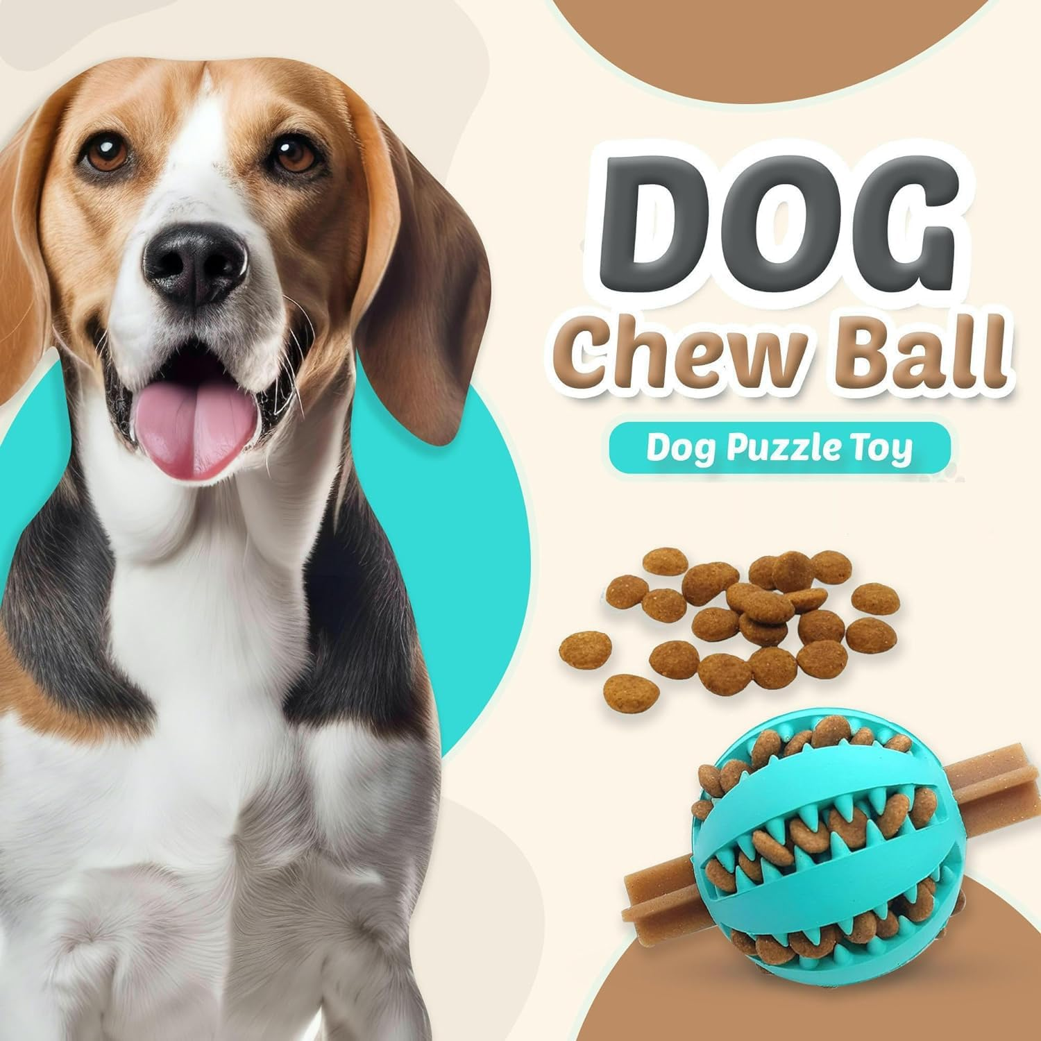 Mumoo Bear 2 Pack Large 7Cm Dog Treat Dispenser Ball Interactive Dog Toys Chew Toy Rubber Ball for Boredom Pet Tooth Cleaning Chewing Treat Ball Food Dispensing Toys (Light Blue + Green, 2.75 Inch) image number 3