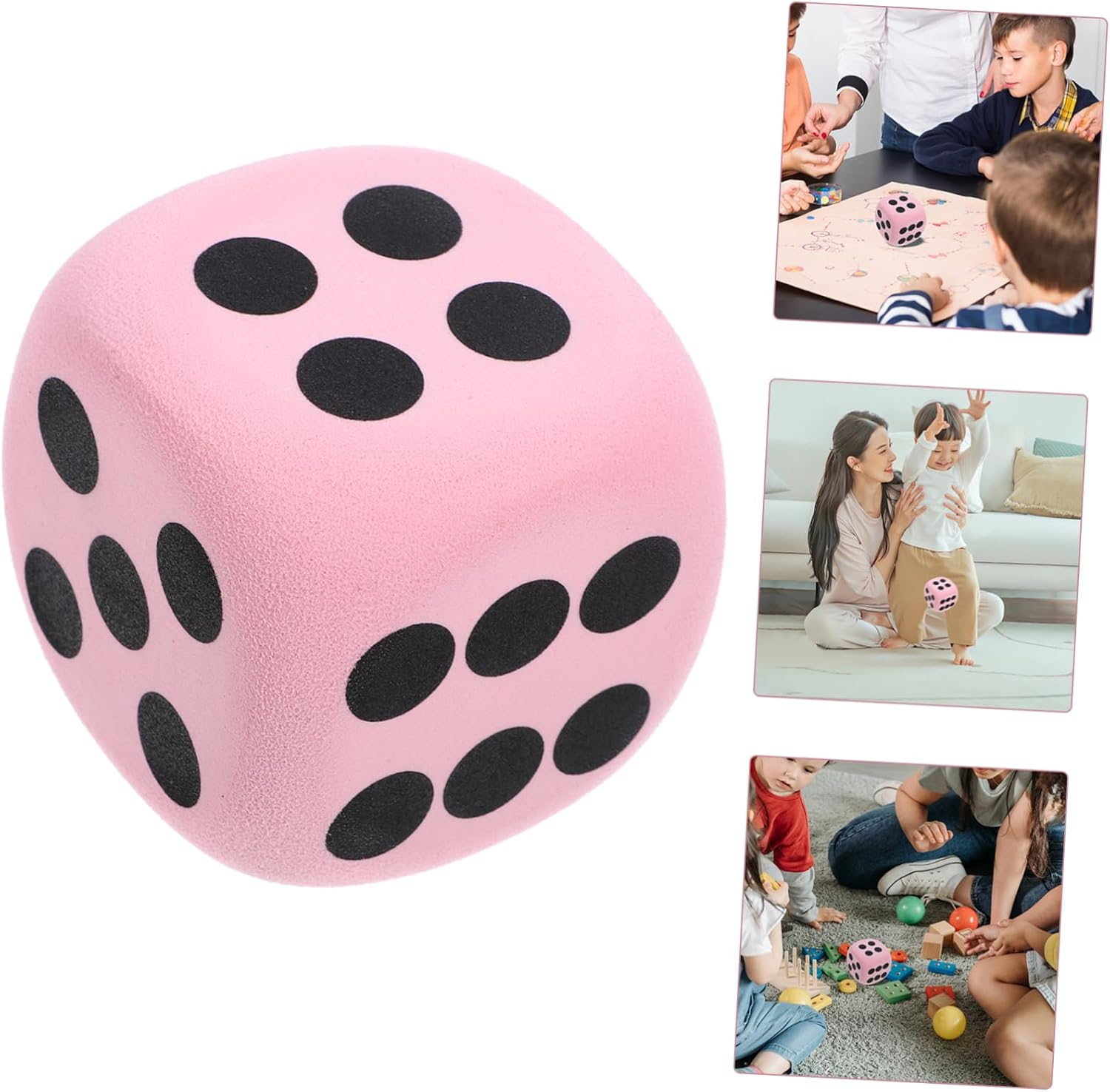 HOOTNEE 2Pcs Big Foam Dice Large Dice Huge Dice Prop Big Dice for Game Large Dot Dices Huge Foams Dice Big Dice Foam Large Foams Dice Funny Game Dice Colored Dices Huge Game Dice Eva Pink image number 1