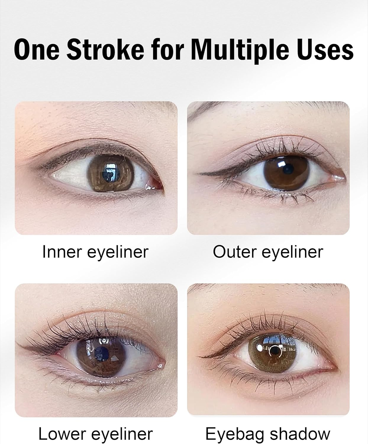 Erinde Braun Gel Eyeliner, Waterproof and Long-Lasting Eyeliner Brown Soft & Silky Eye Liner, Highly Pigmented Eye Make-Up, Smudge-Proof, Precise Eyeliner Vegan, Suitable for Beginners #02 image number 3