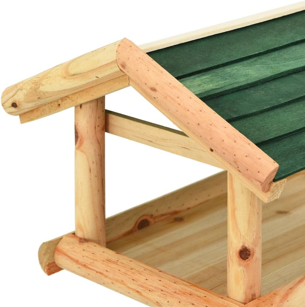 Bird Feeder with Stand 37X28X100 Cm Solid Fir Wood Outdoor Garden Decor image number 5